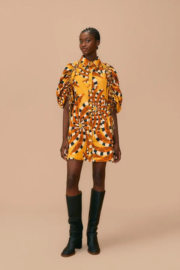 FARM Rio BEIGE BANANADA BUTTON DOWN MINI DRESS Online
