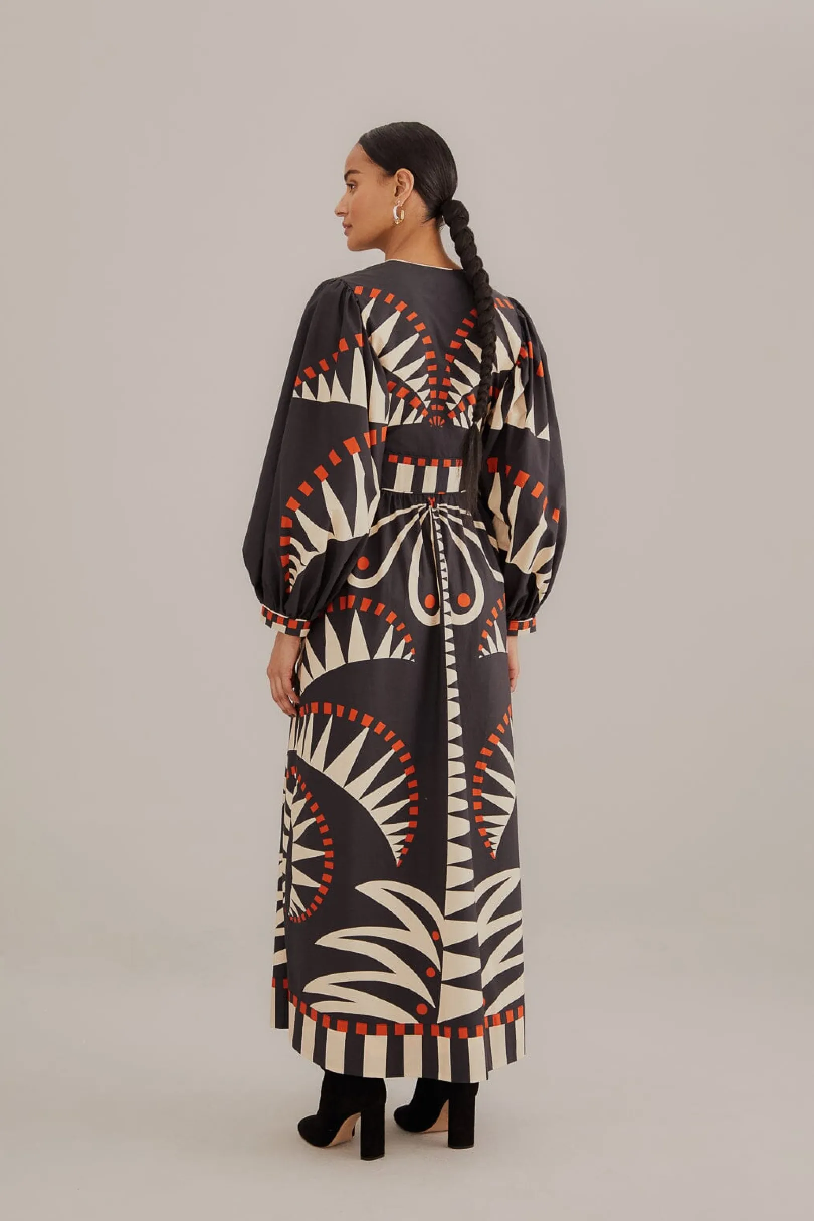 FARM Rio BLACK COCONUT GROVE PUFF SLEEVE MAXI DRESS Best