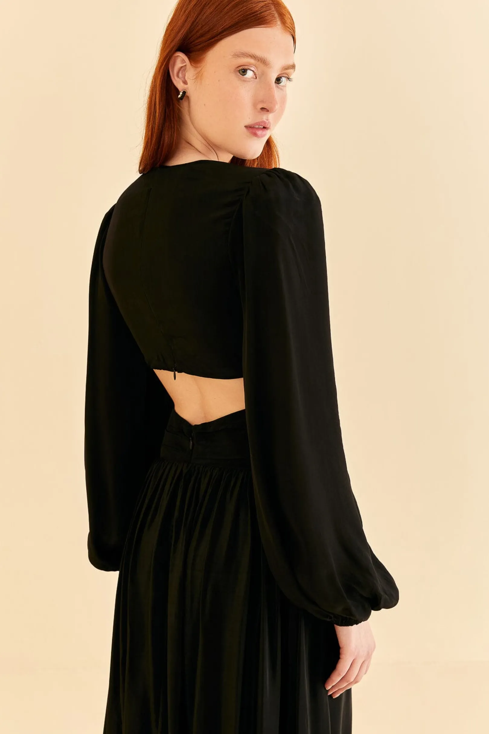 FARM Rio BLACK CUT OUT LONG SLEEVE MAXI DRESS Online