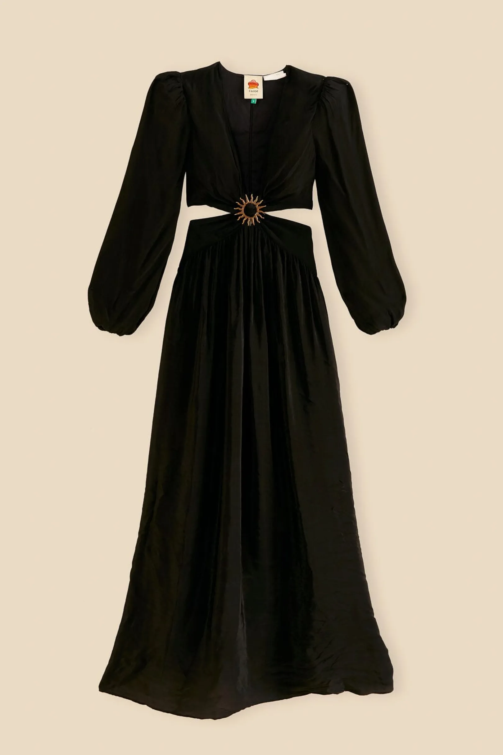 FARM Rio BLACK CUT OUT LONG SLEEVE MAXI DRESS Online