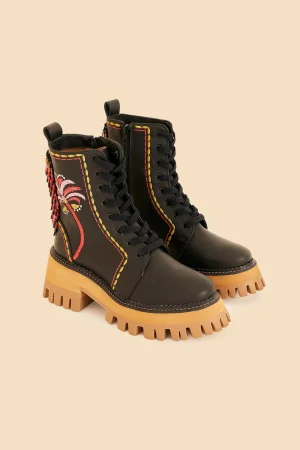FARM Rio BLACK EMBROIDERED MID BOOT Clearance