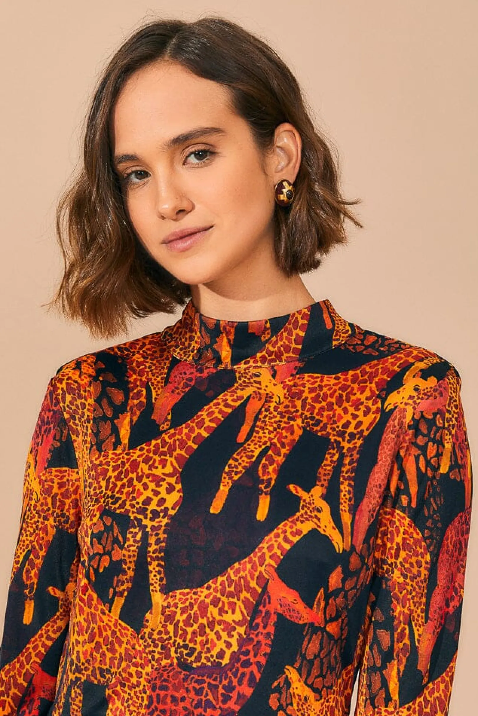 FARM Rio BLACK GIRAFFES SLIT MIDI DRESS Flash Sale