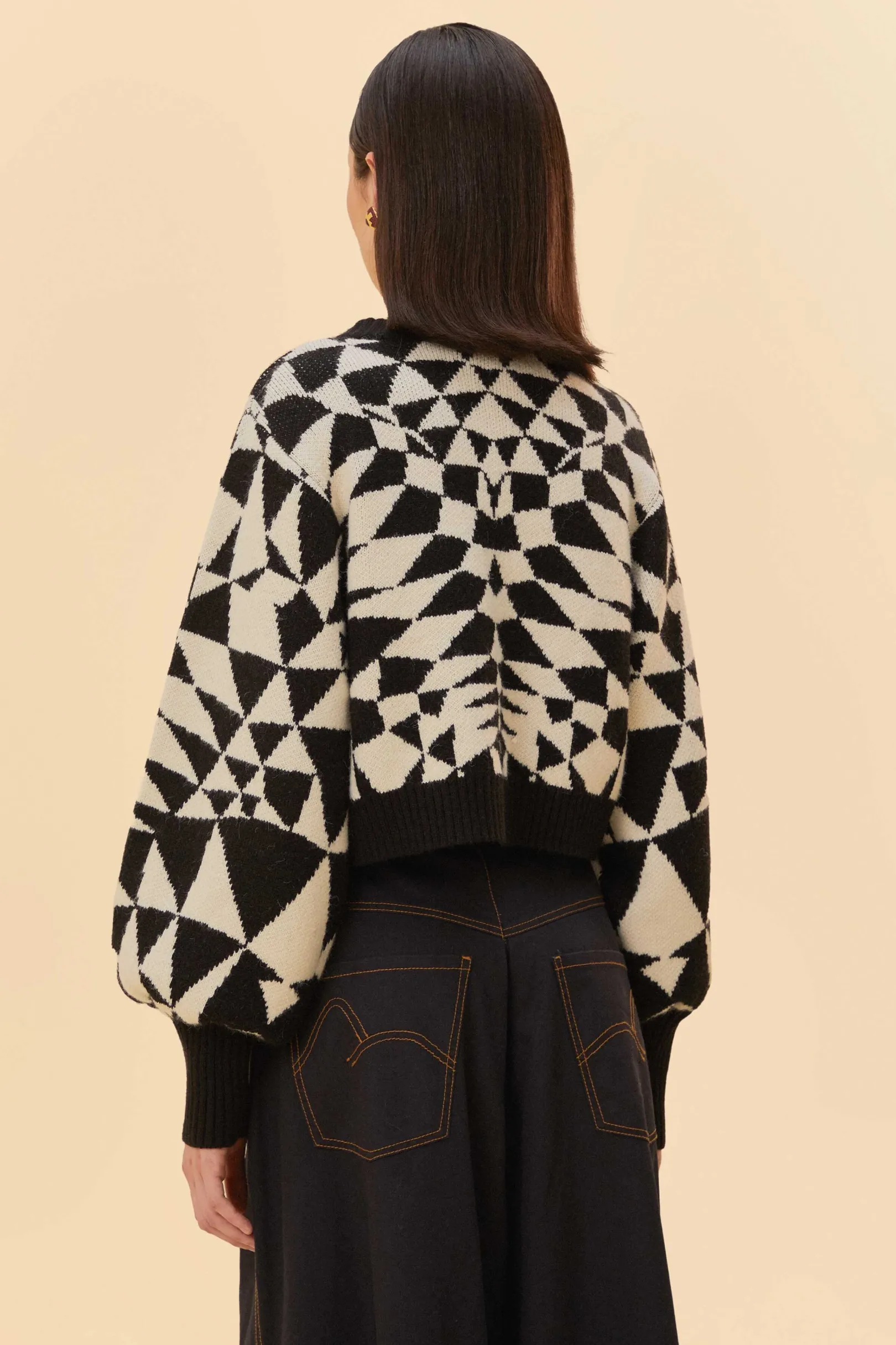FARM Rio BLACK HEART DECO KNIT SWEATER Cheap