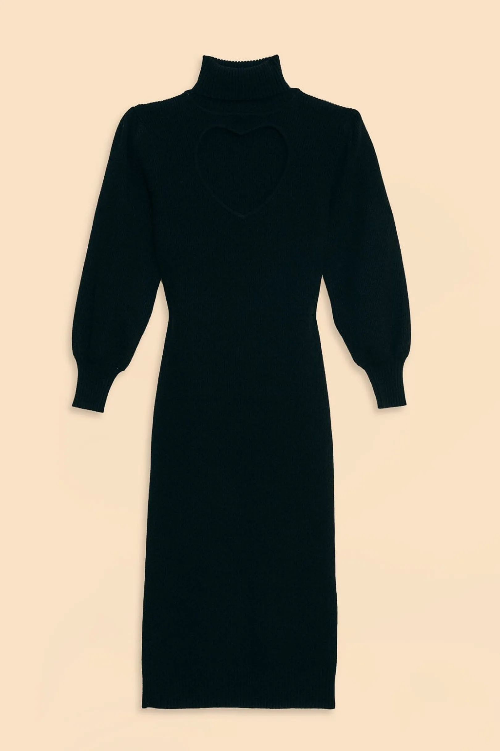 FARM Rio BLACK HEART NECKLINE KNIT DRESS Fashion