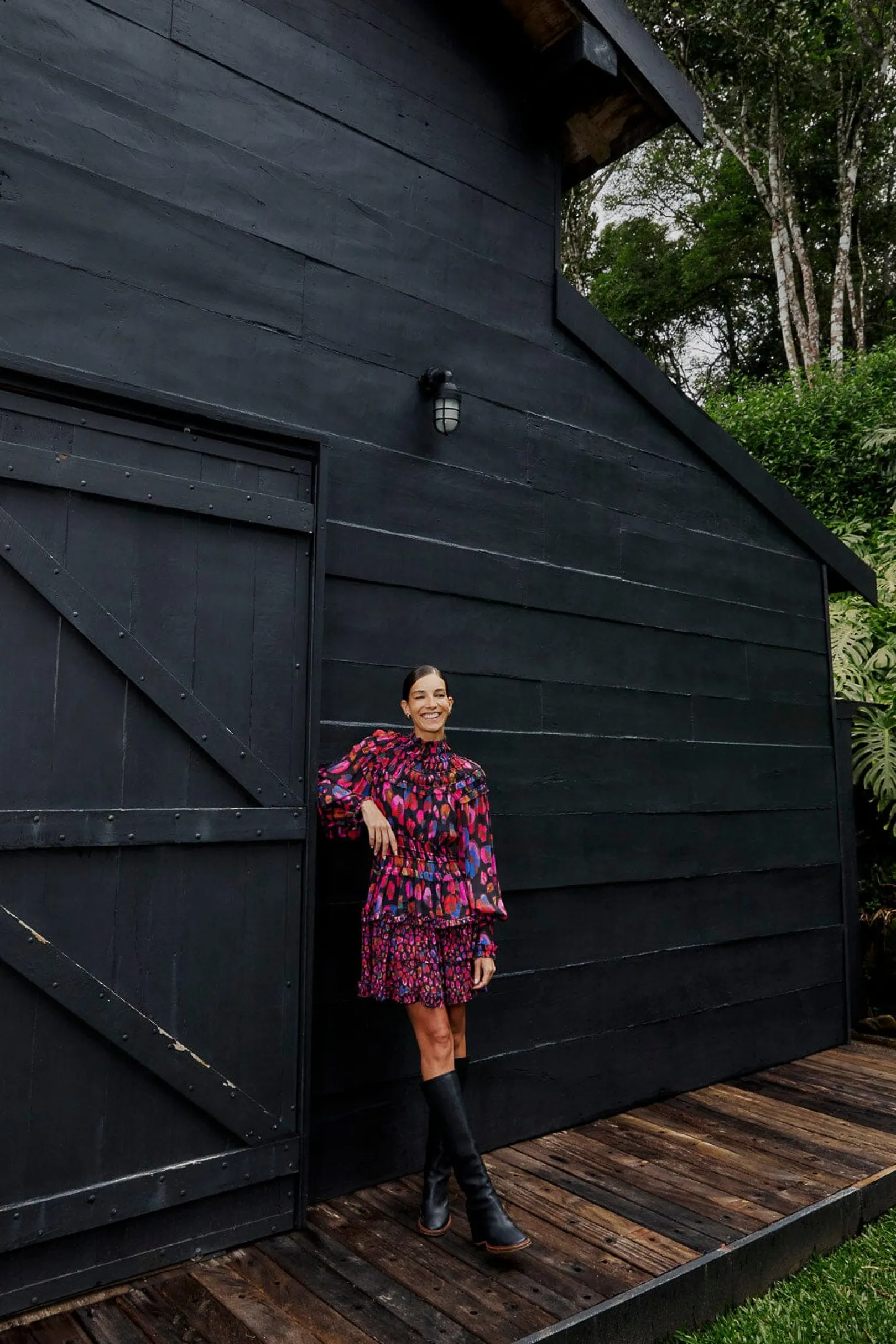 FARM Rio BLACK IRIDESCENT LEOPARDS RUFFLE MINI DRESS Online