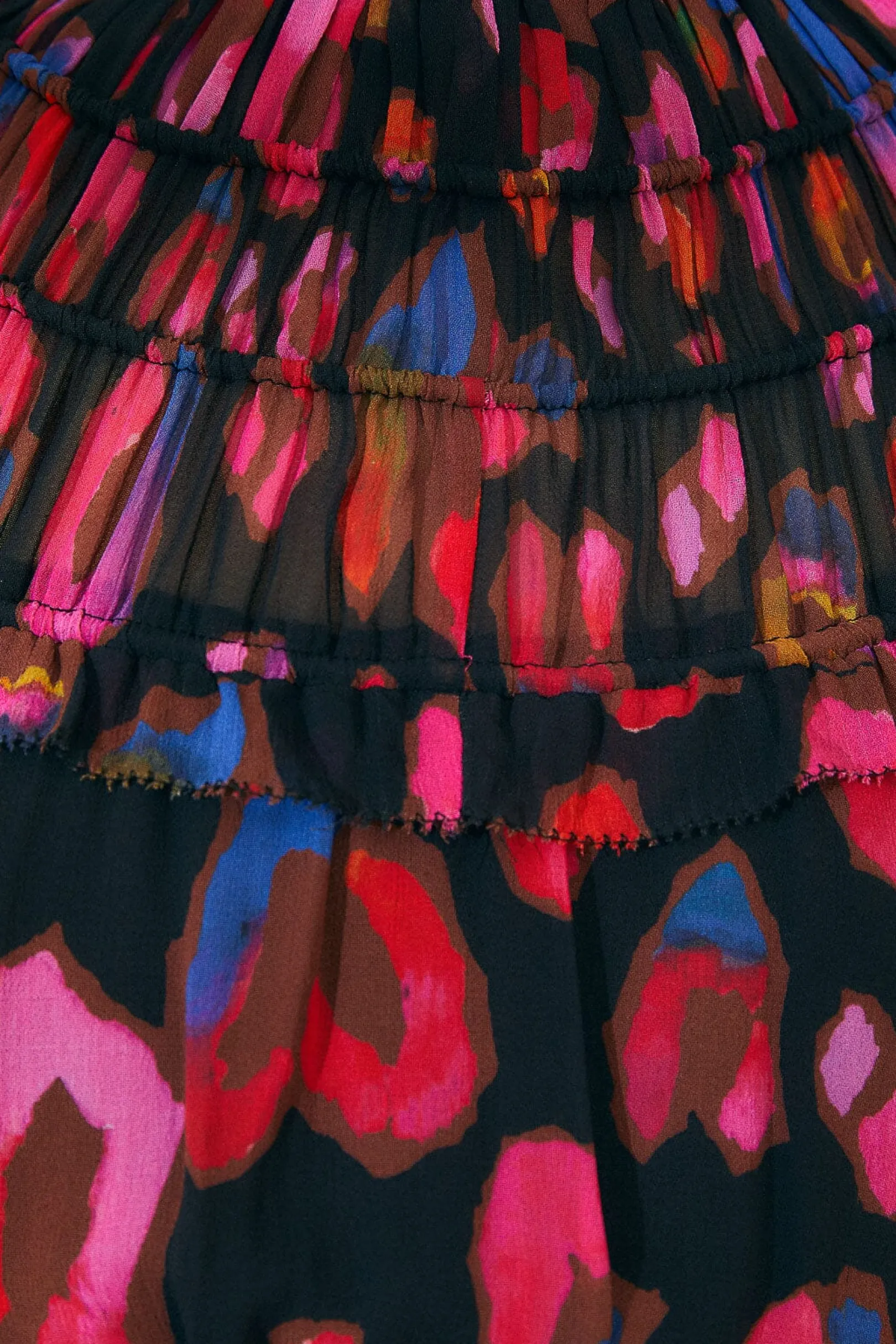 FARM Rio BLACK IRIDESCENT LEOPARDS RUFFLE MINI DRESS Online