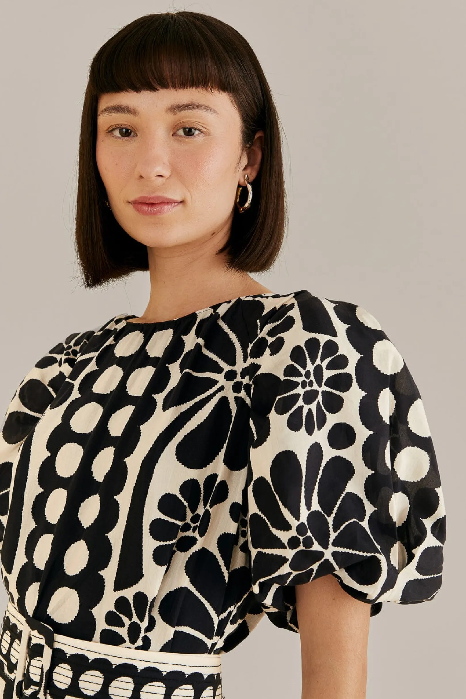 FARM Rio BLACK PALERMO PUFF SLEEVE MINI DRESS Fashion