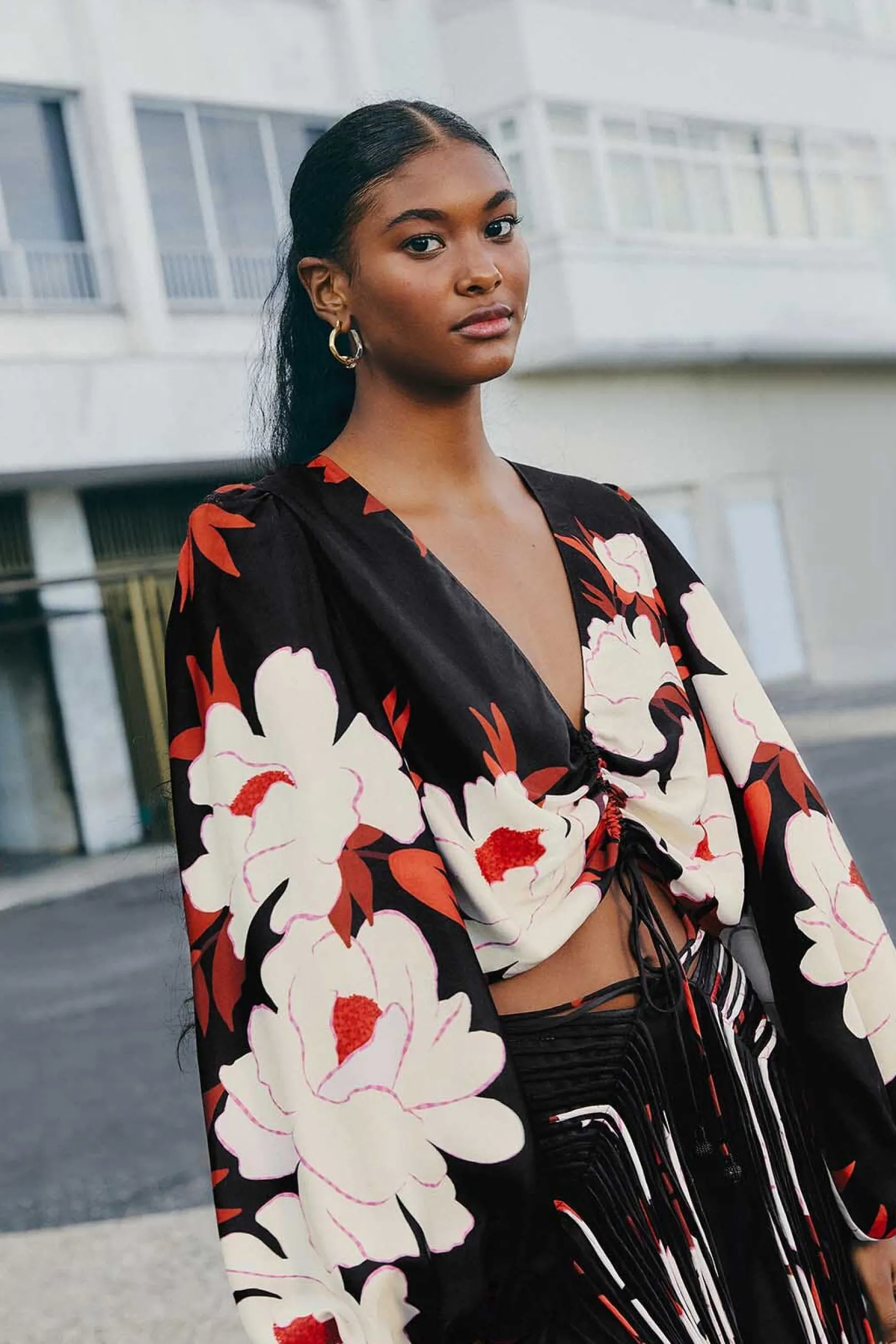 FARM Rio BLACK PEONY LONG SLEEVE BLOUSE Online
