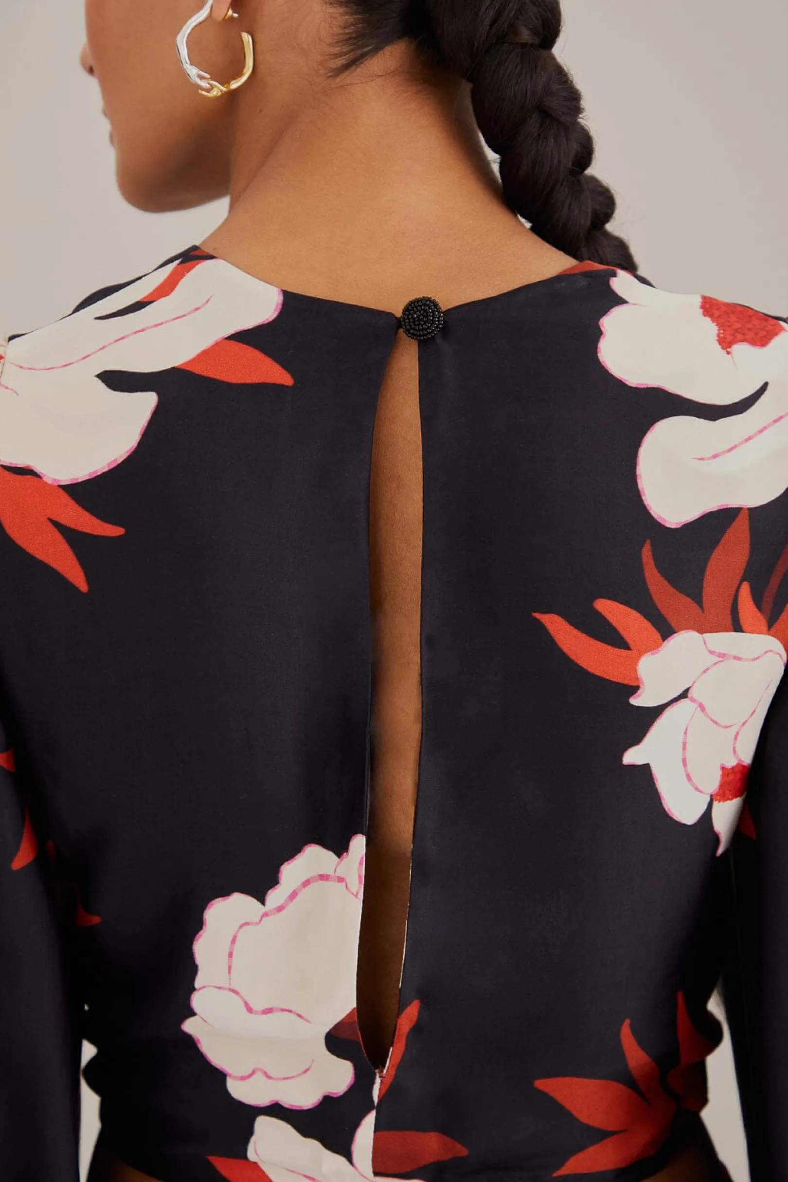 FARM Rio BLACK PEONY LONG SLEEVE BLOUSE Online