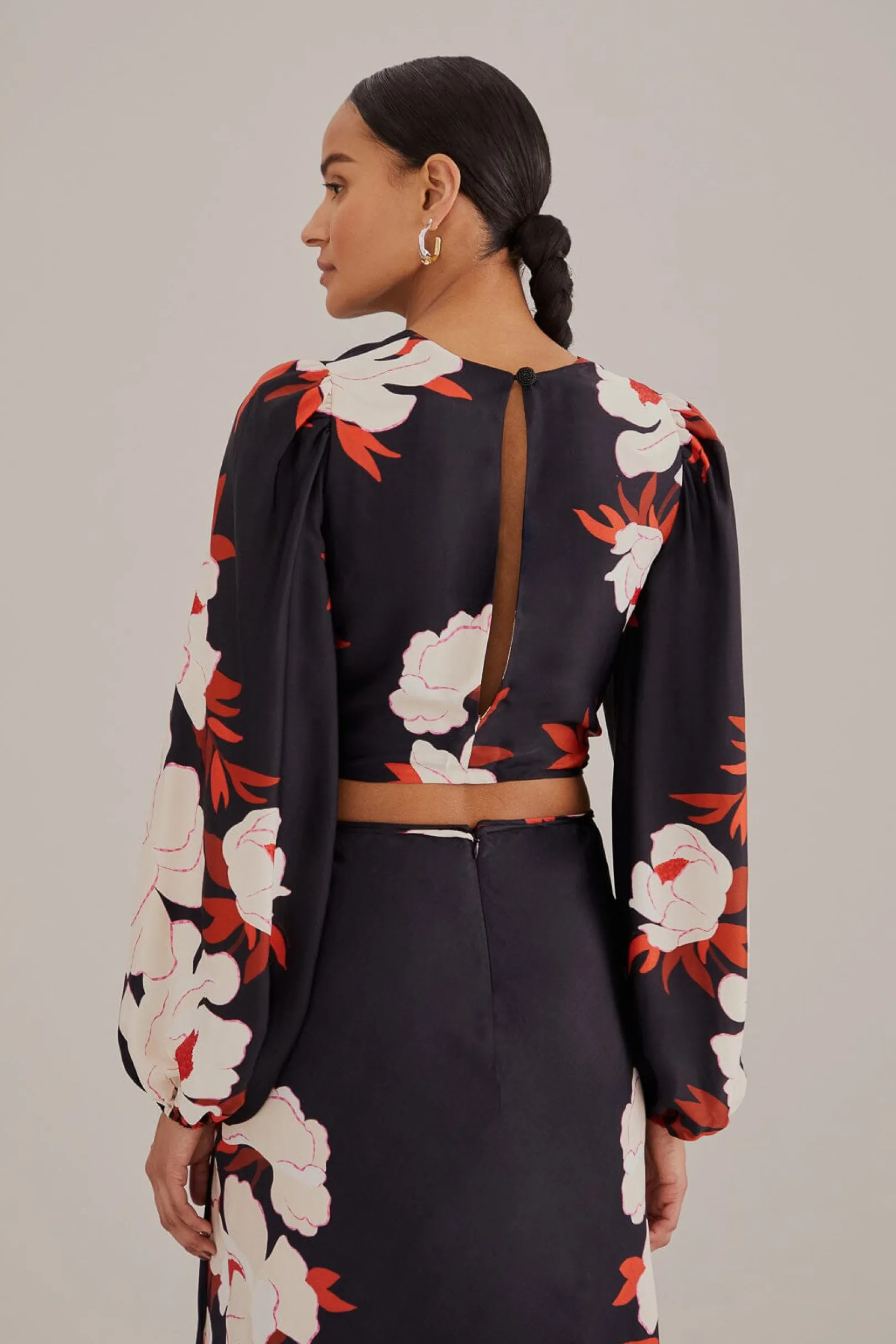 FARM Rio BLACK PEONY LONG SLEEVE BLOUSE Online