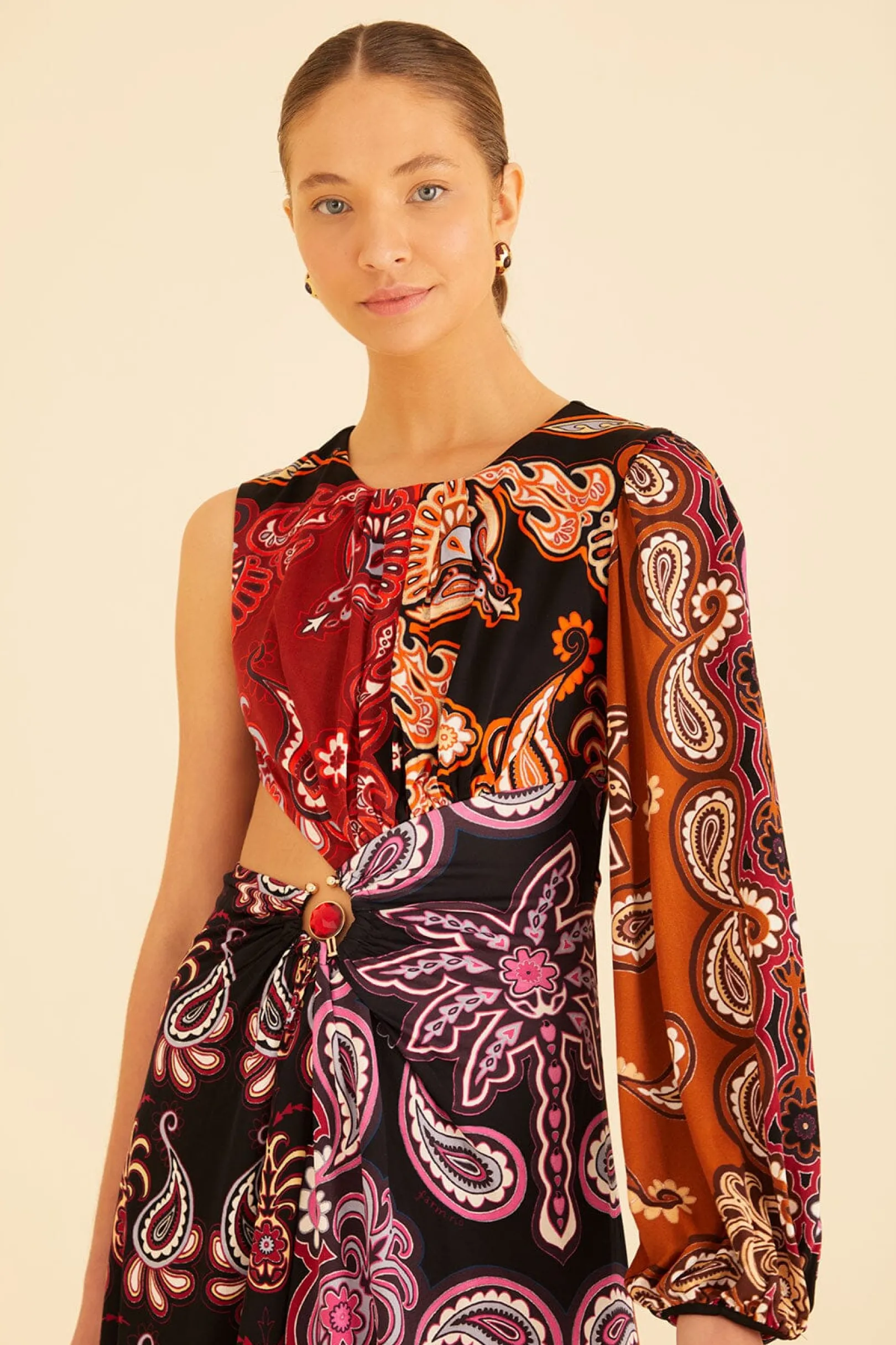 FARM Rio BLACK SWEET MERMAIDS ONE SHOULDER MAXI DRESS Clearance