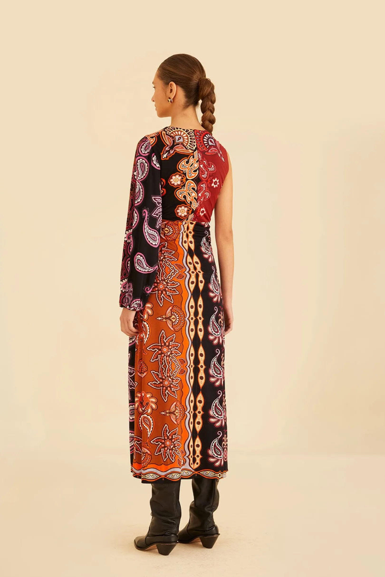 FARM Rio BLACK SWEET MERMAIDS ONE SHOULDER MAXI DRESS Clearance