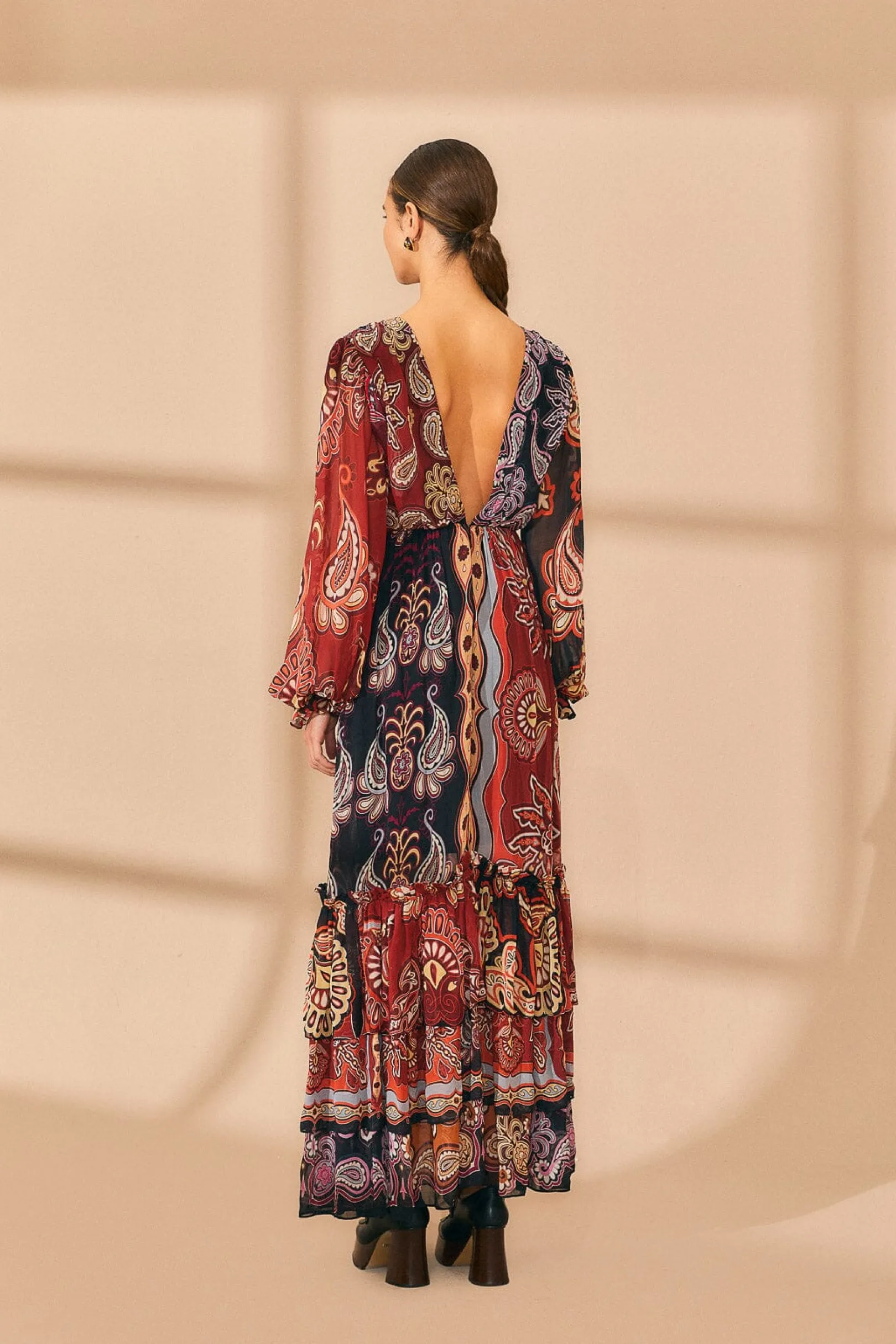 FARM Rio BLACK SWEET MERMAIDS V NECK MAXI DRESS Best Sale