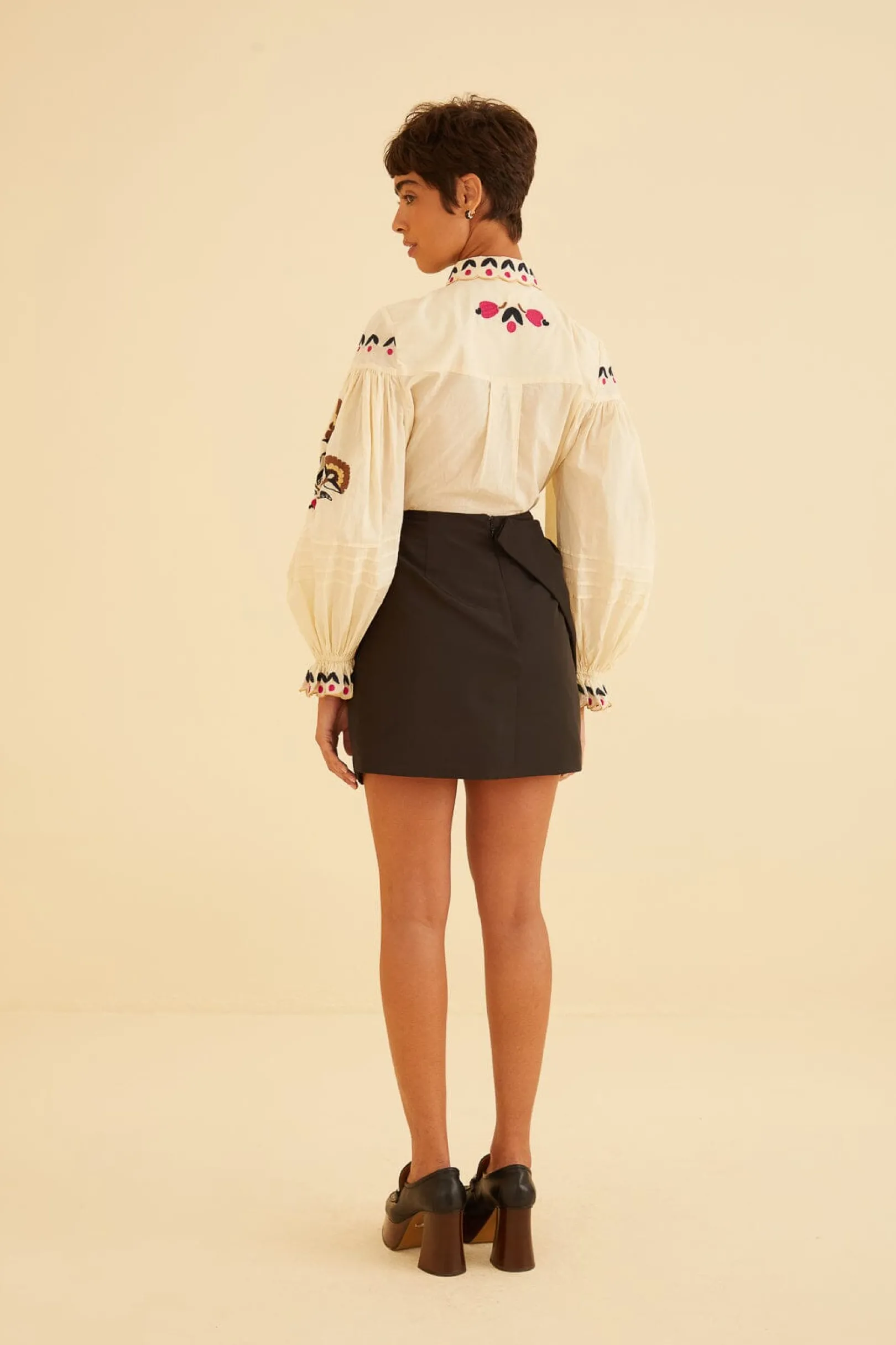 FARM Rio BLACK TAFFETA MINI SKIRT Cheap