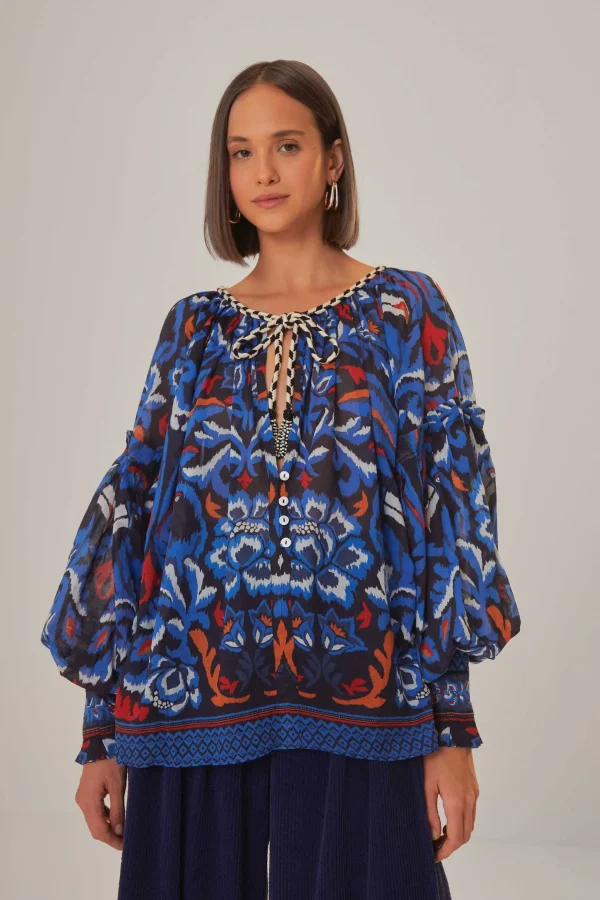 FARM Rio BLACK TOUCANS SCARF BLOUSE Flash Sale