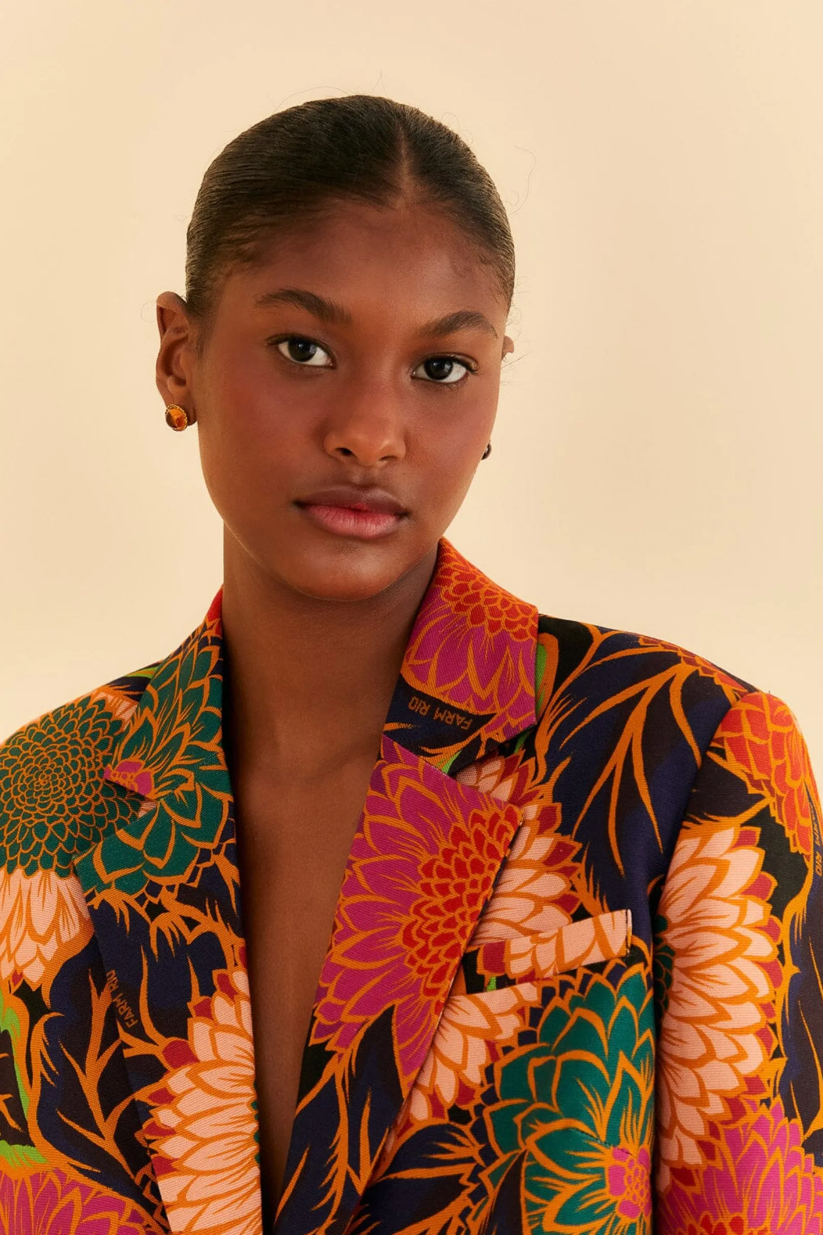 FARM Rio BLACK VINTAGE GARDEN CUT OUT BLAZER Best Sale