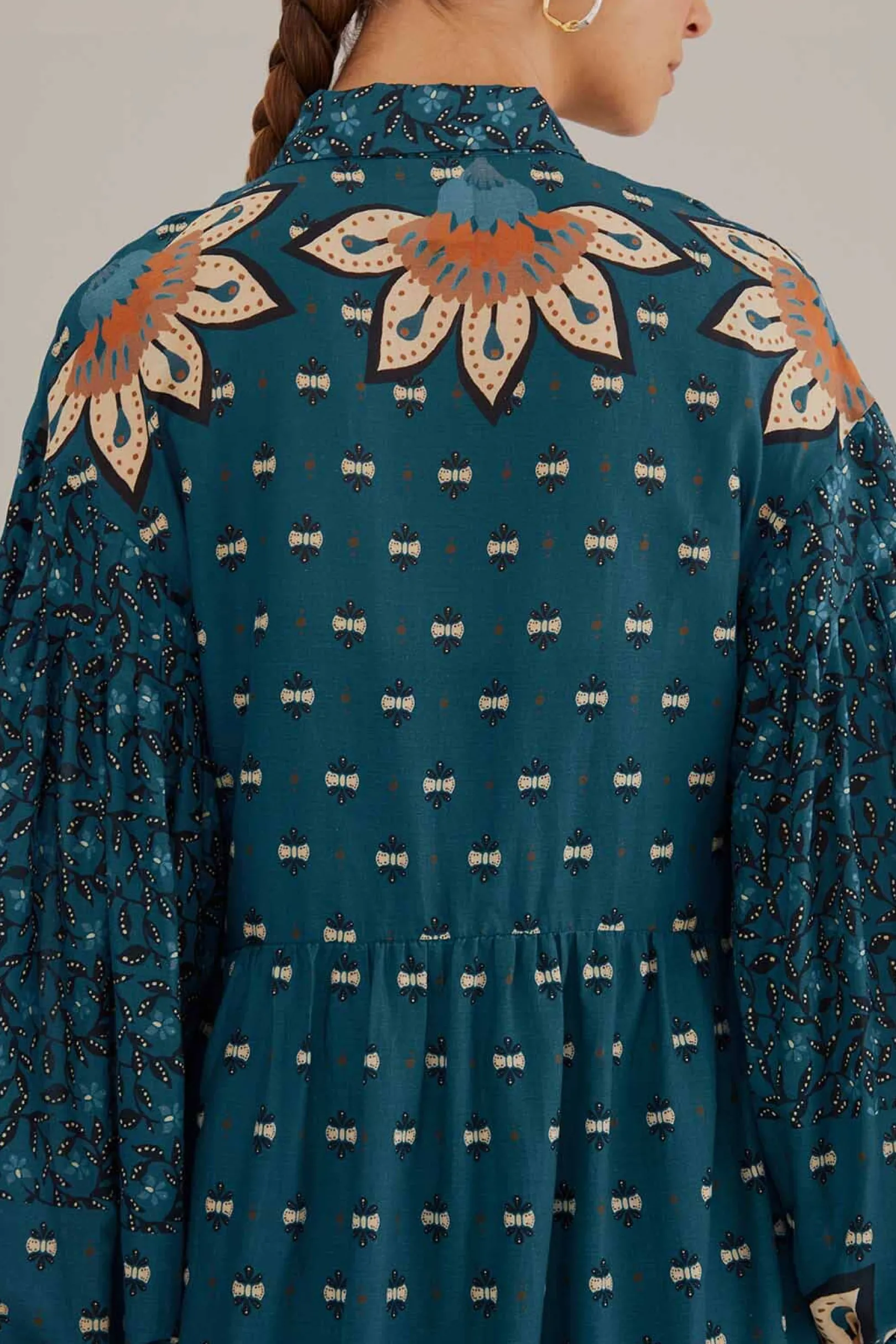 FARM Rio BLUE AINIKA CHILL MAXI SHIRTDRESS Clearance