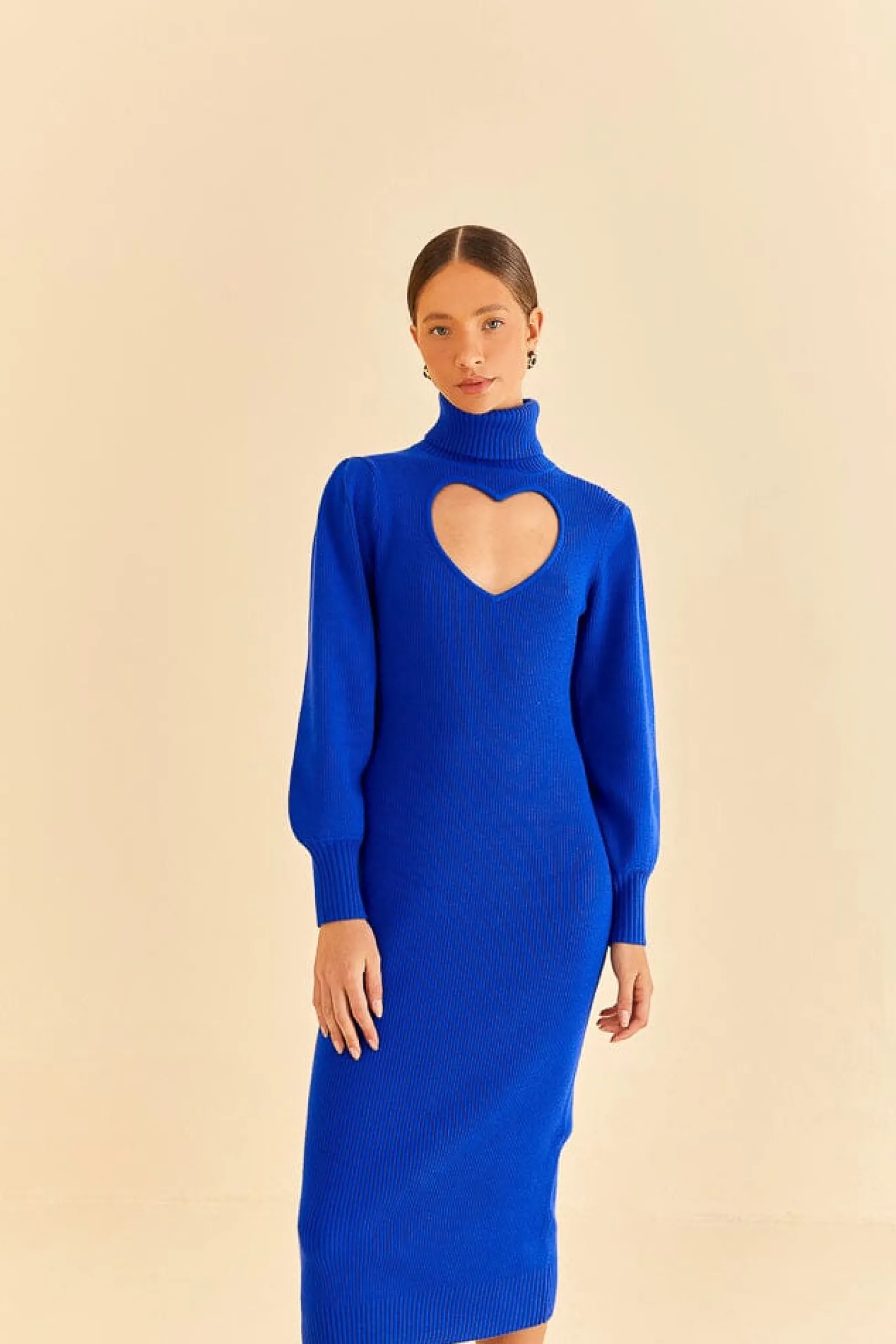 FARM Rio BLUE HEART NECKLINE KNIT DRESS Best Sale