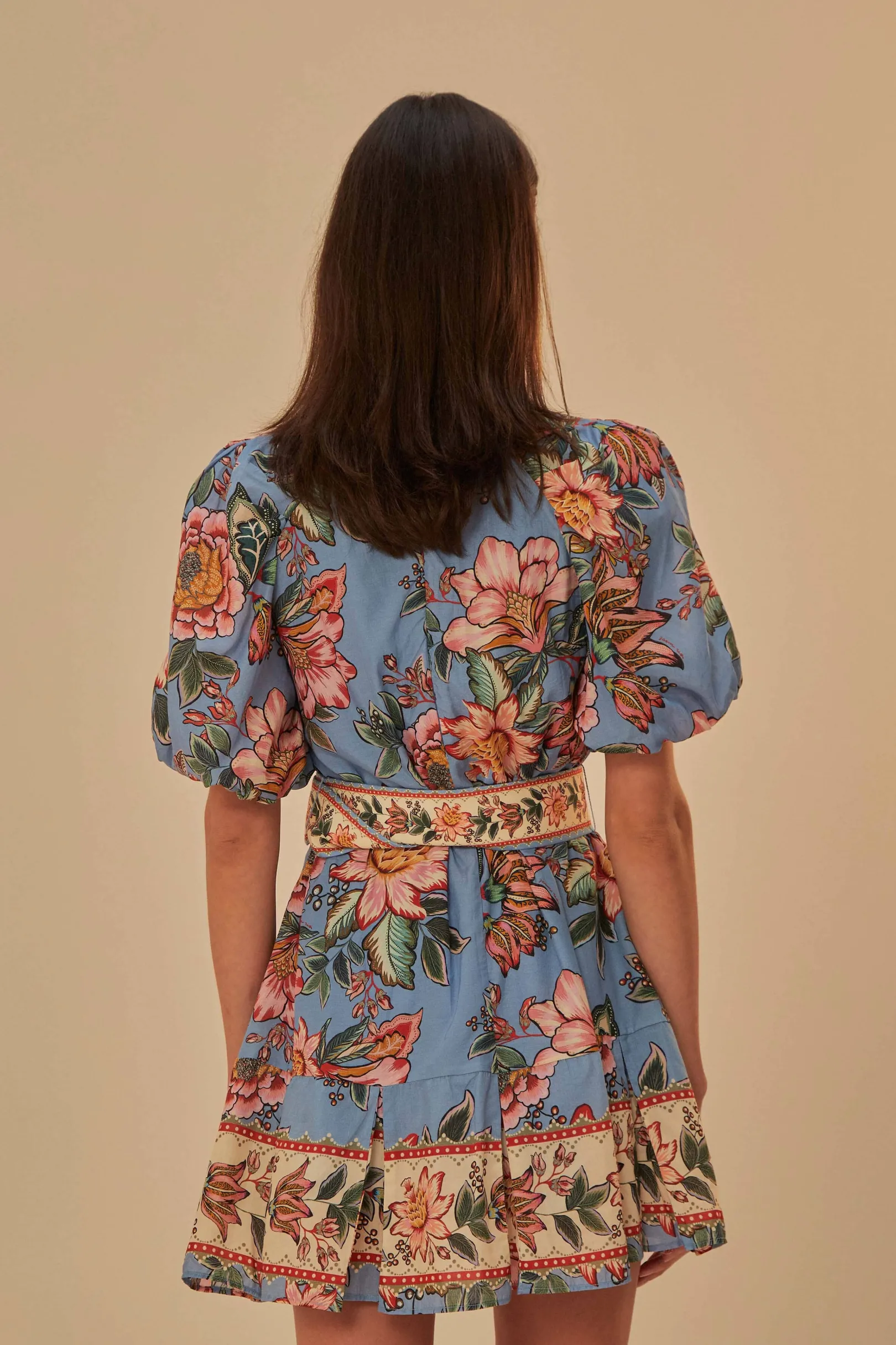 FARM Rio BLUE WONDERFUL BOUQUET MINI DRESS New