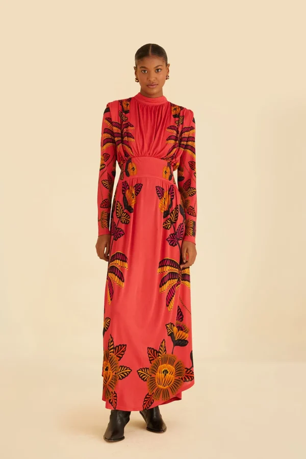 FARM Rio BLUSH LIVING BLOOM HIGH NECK MAXI DRESS Shop