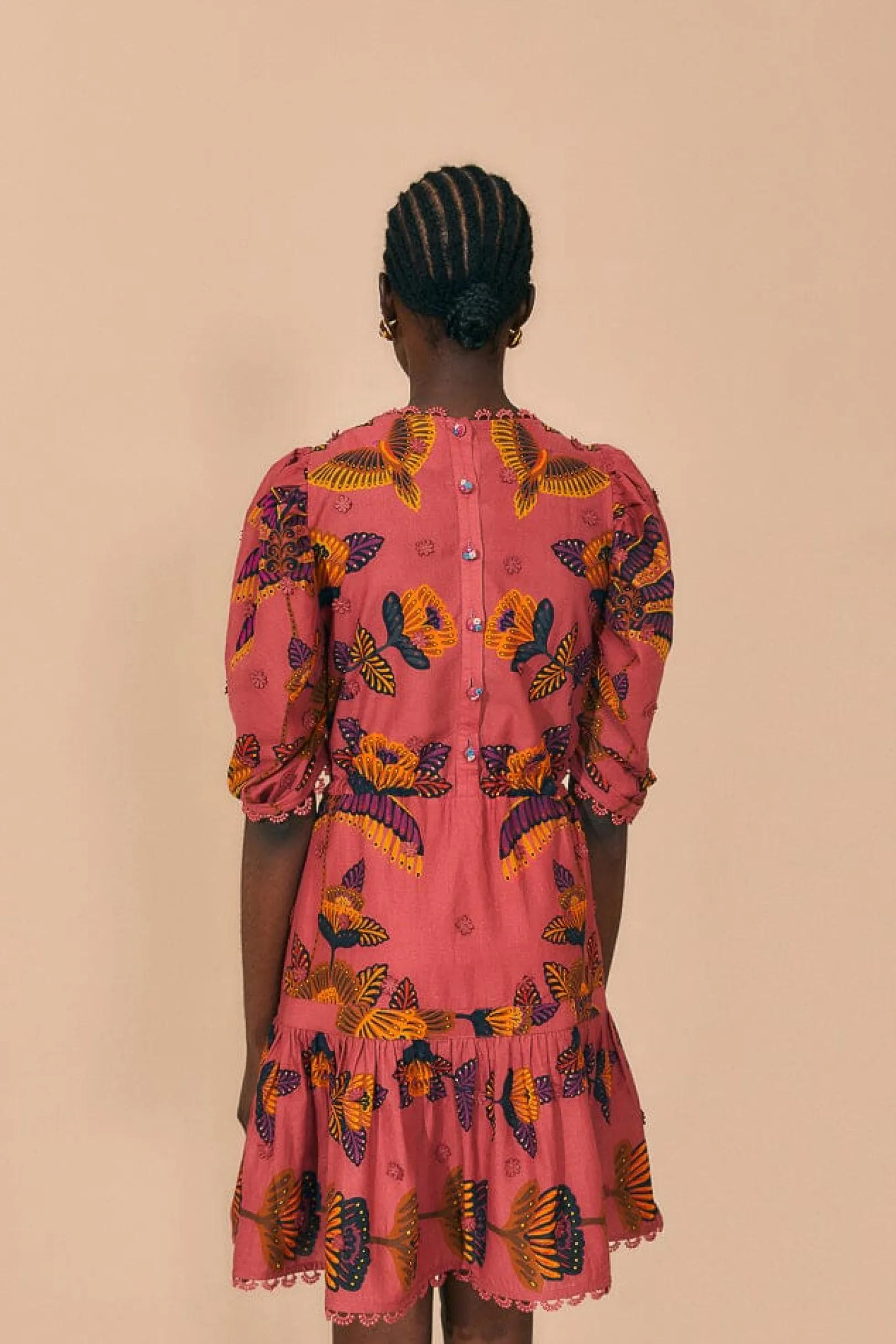 FARM Rio BLUSH LIVING BLOOM SHORT SLEEVE MINI DRESS Sale