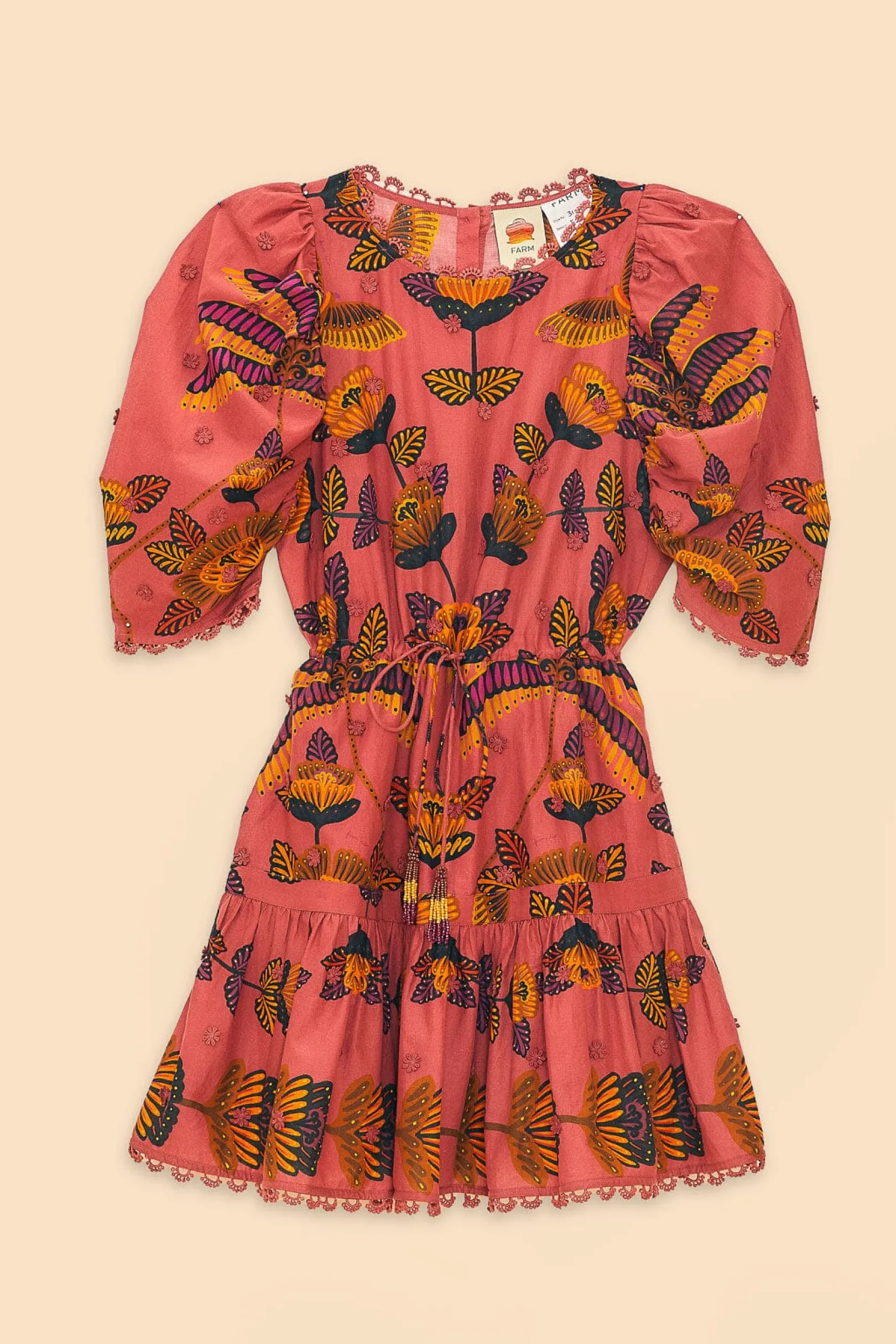 FARM Rio BLUSH LIVING BLOOM SHORT SLEEVE MINI DRESS Sale