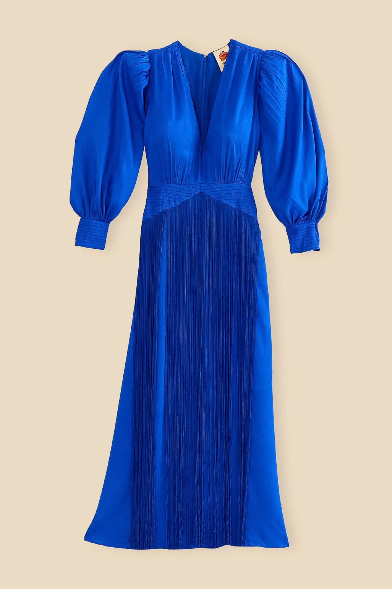 FARM Rio BRIGHT BLUE FRINGES MAXI DRESS Clearance