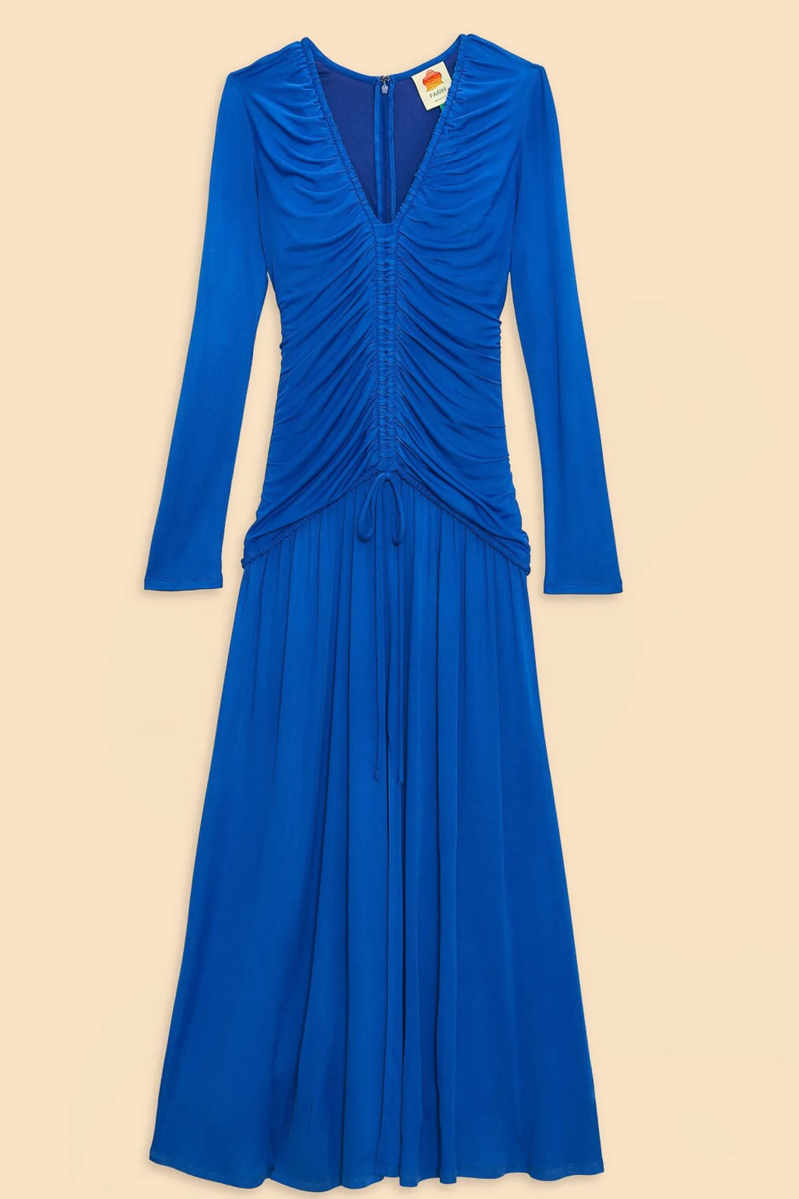 FARM Rio BRIGHT BLUE LONG SLEEVE MIDI DRESS Best Sale