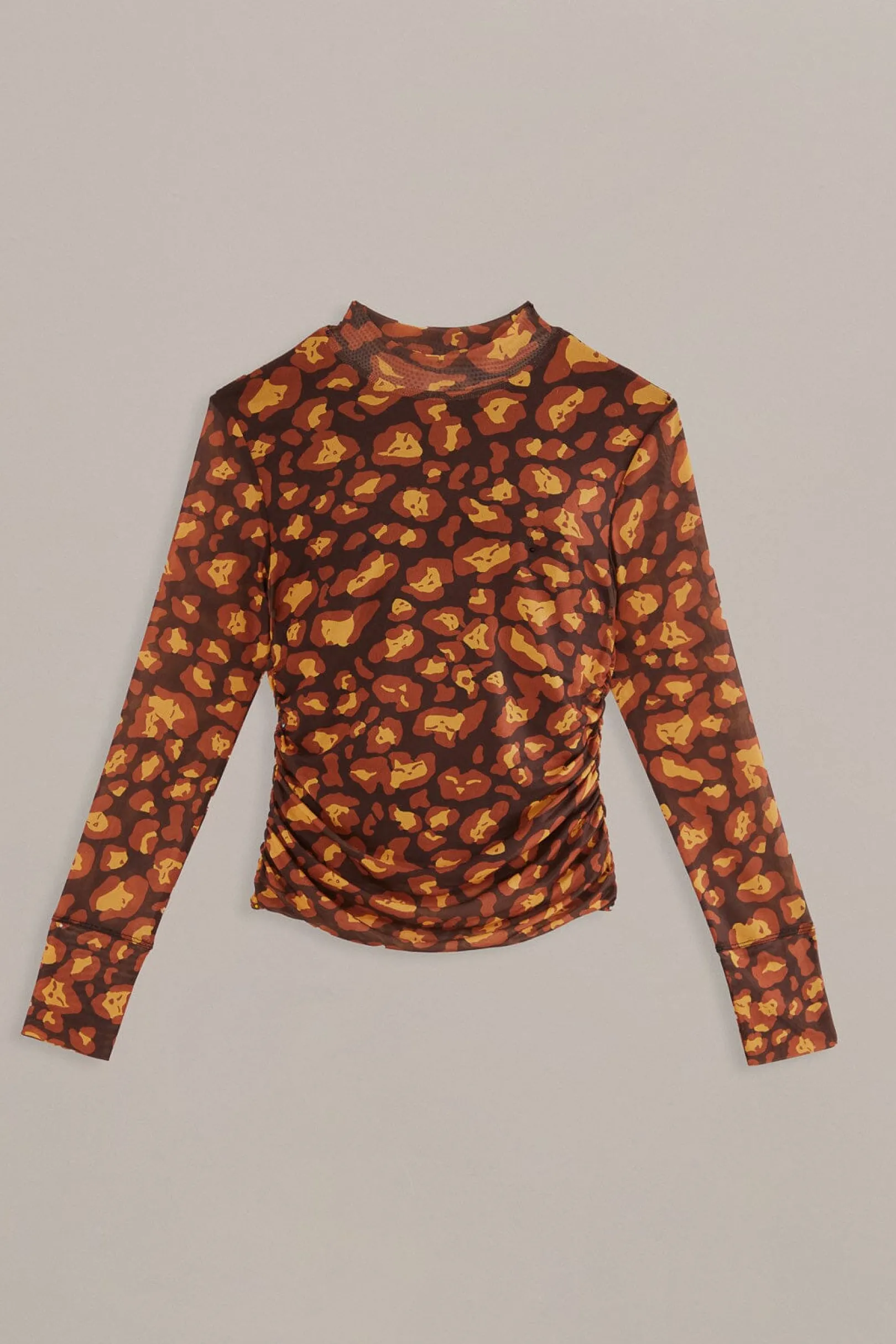 FARM Rio BROWN LEOPARD DESIRE TULLE BLOUSE Best