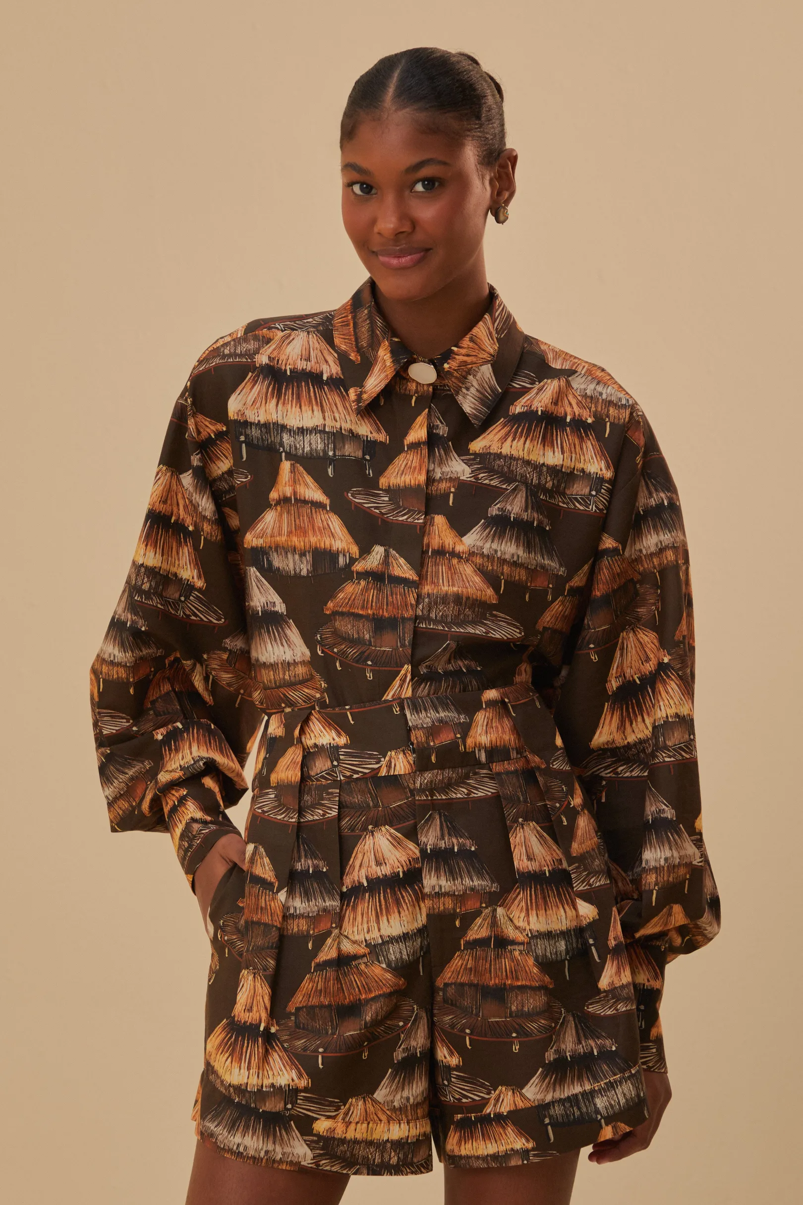 FARM Rio BROWN SHUHU SHORT Fashion