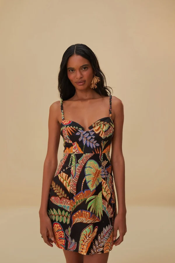 FARM Rio  COOL FOLIAGE BLACK MINI DRESS Online