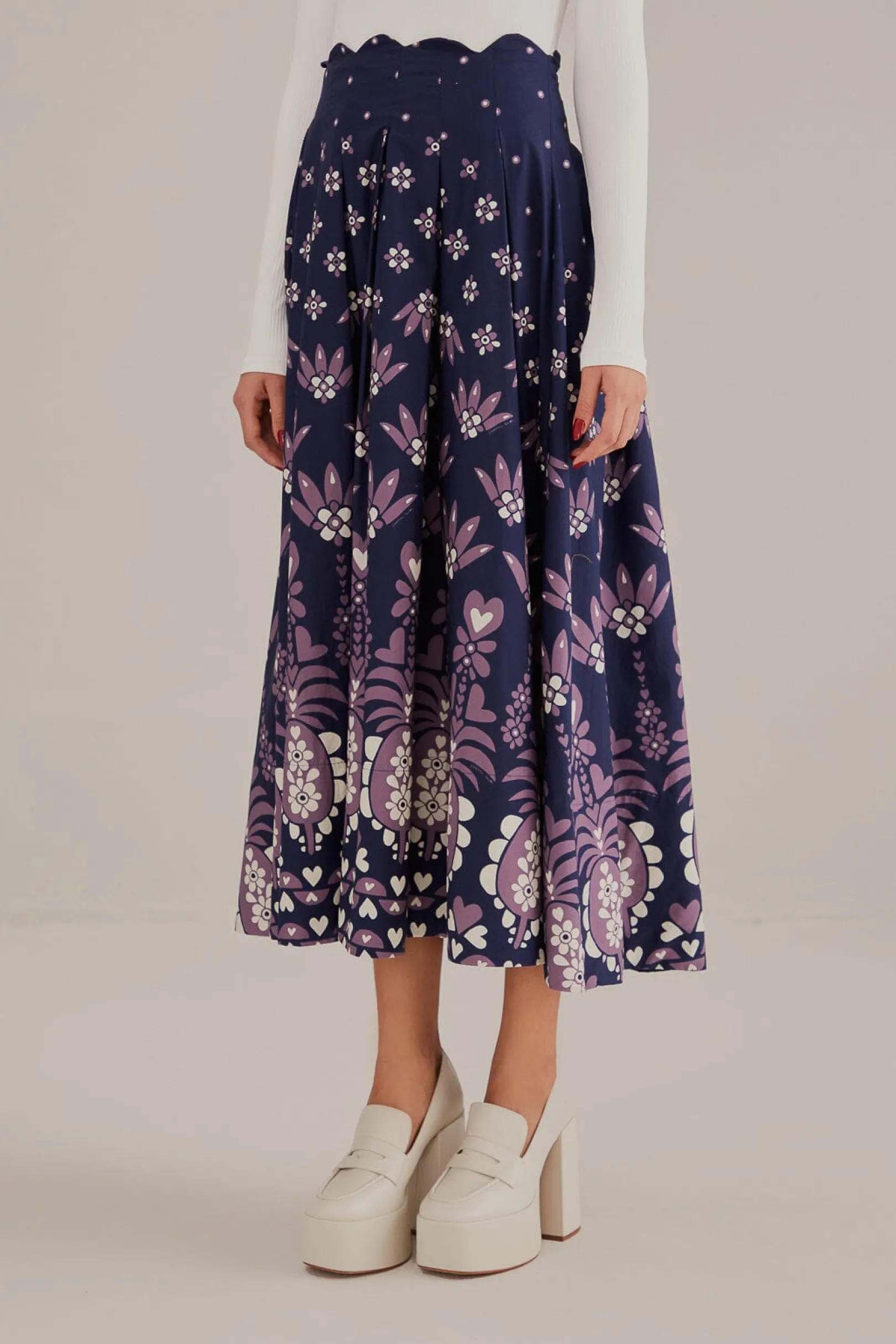 FARM Rio DARK BLUE AINIKA MARTINA MIDI SKIRT Sale