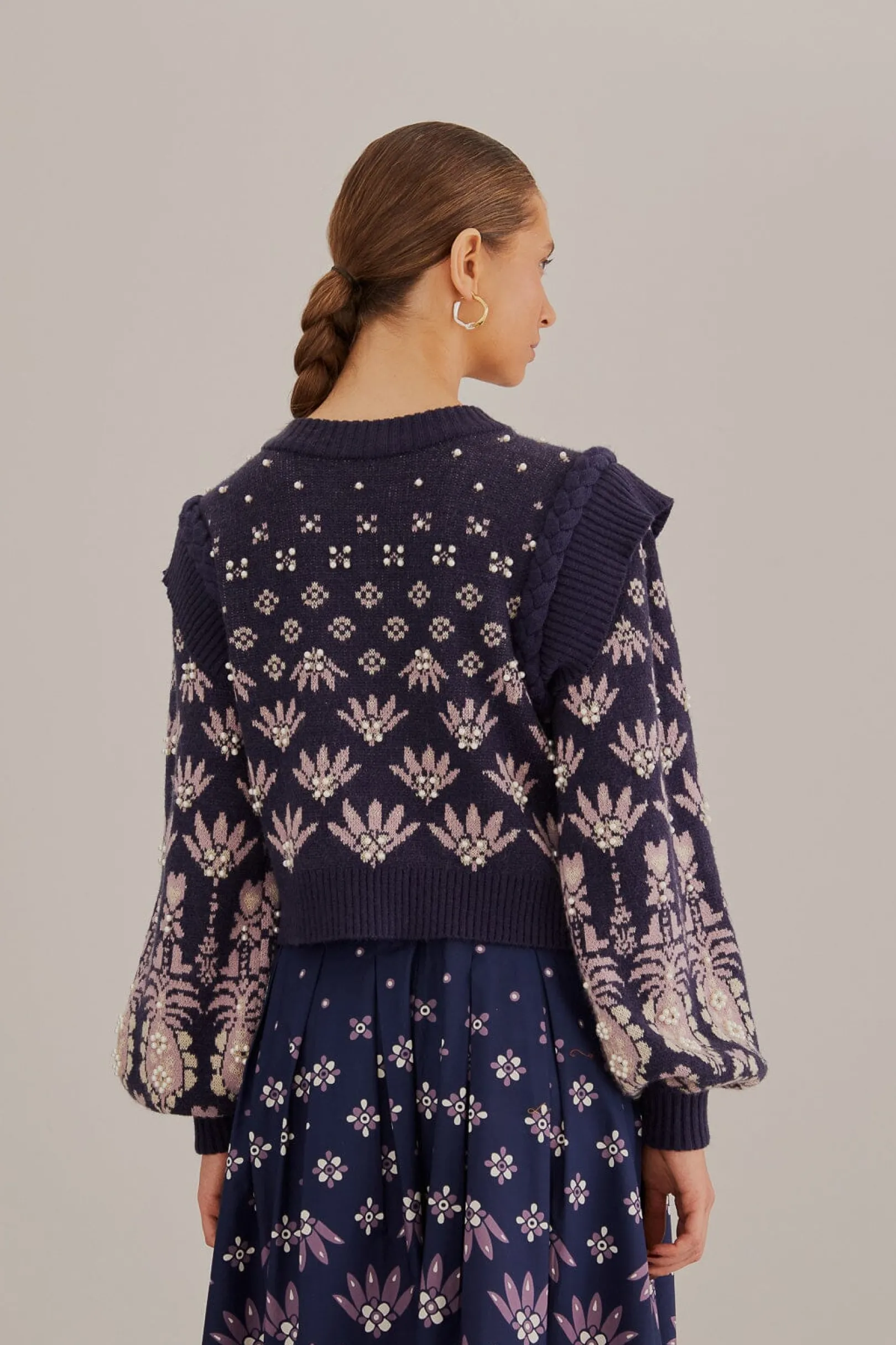 FARM Rio DARK BLUE AINIKA MARTINA KNIT SWEATER Discount