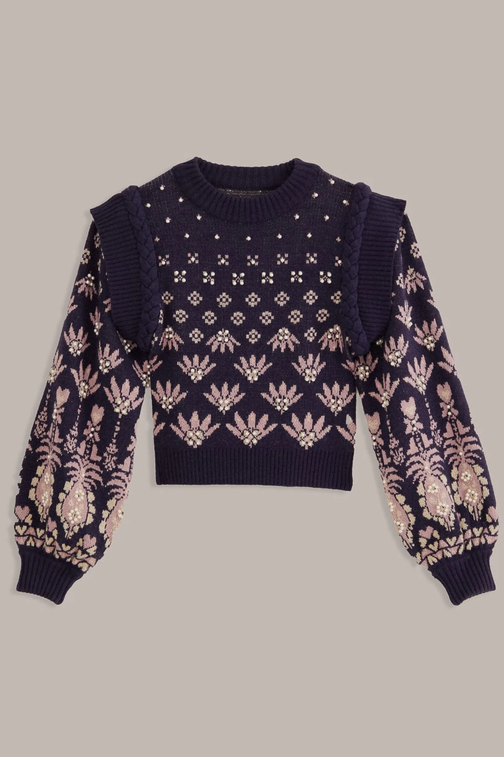 FARM Rio DARK BLUE AINIKA MARTINA KNIT SWEATER Discount