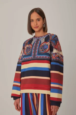 FARM Rio ENERGY SCARF MIXED PRINT SWEATSHIRT Discount