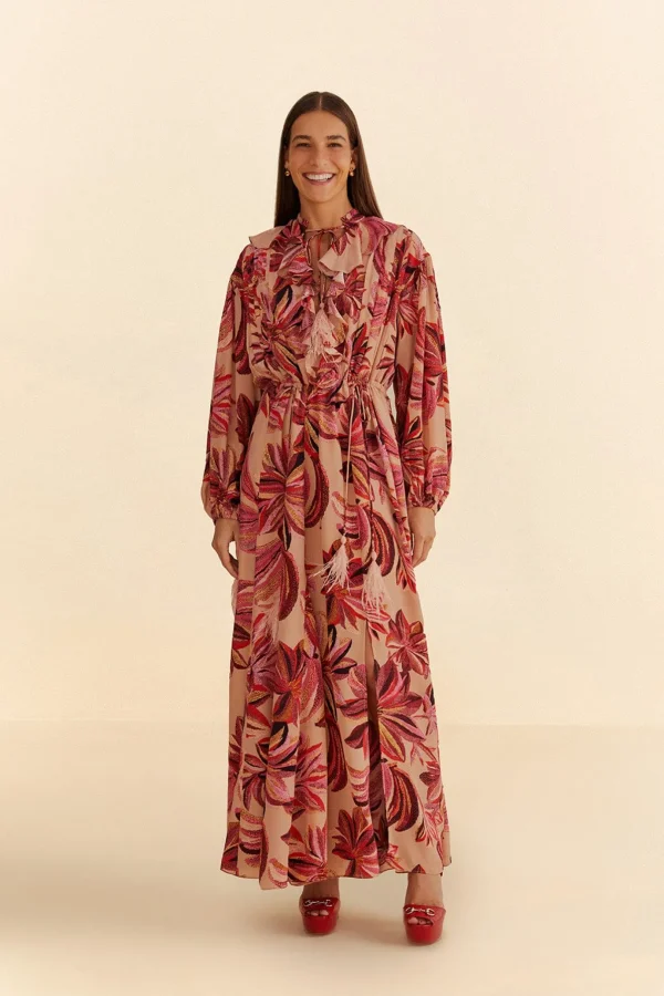 FARM Rio FLORAL TAPESTRY V NECK MAXI DRESS Flash Sale