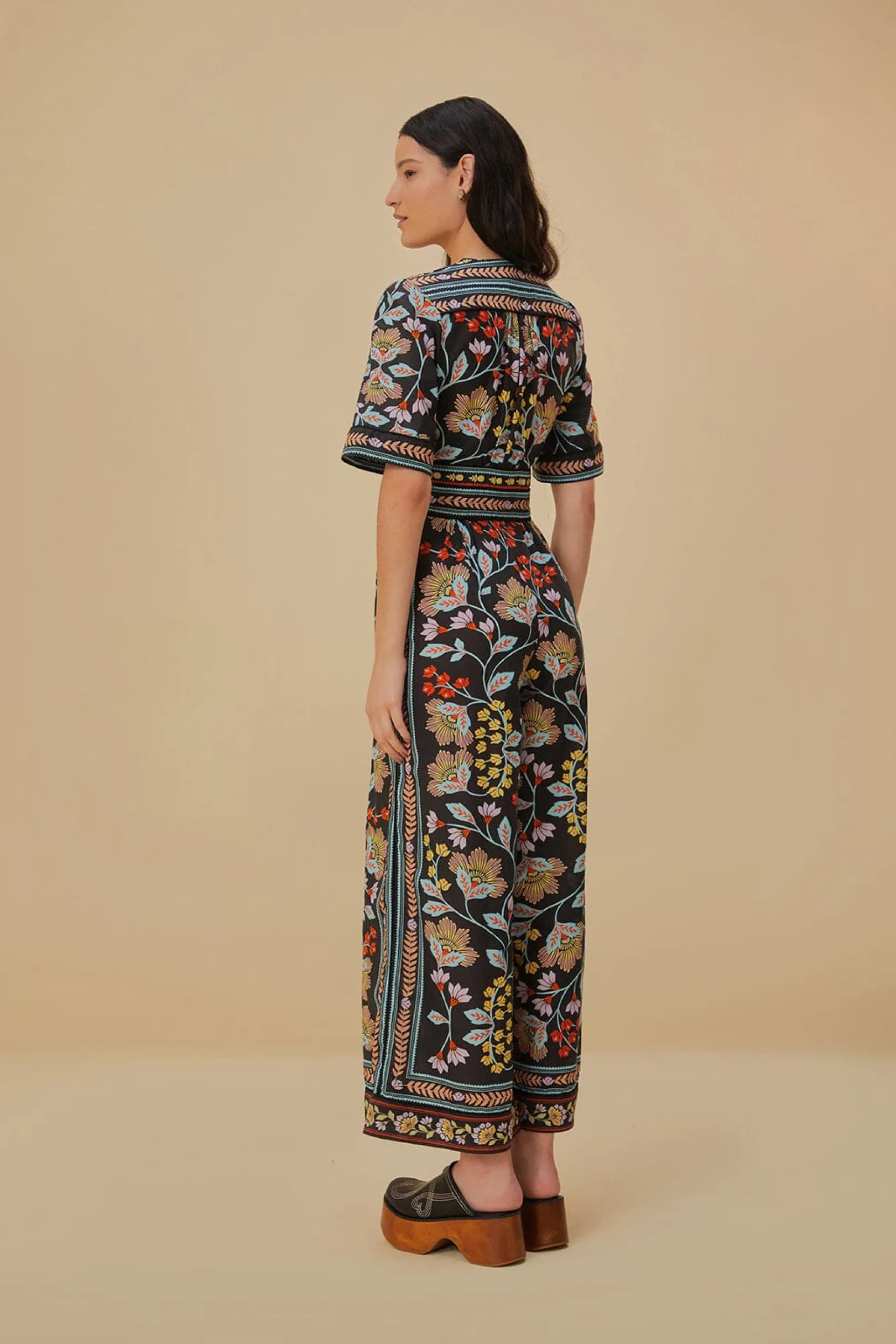 FARM Rio FLOWERY BLACK JUMPSUIT Best Sale