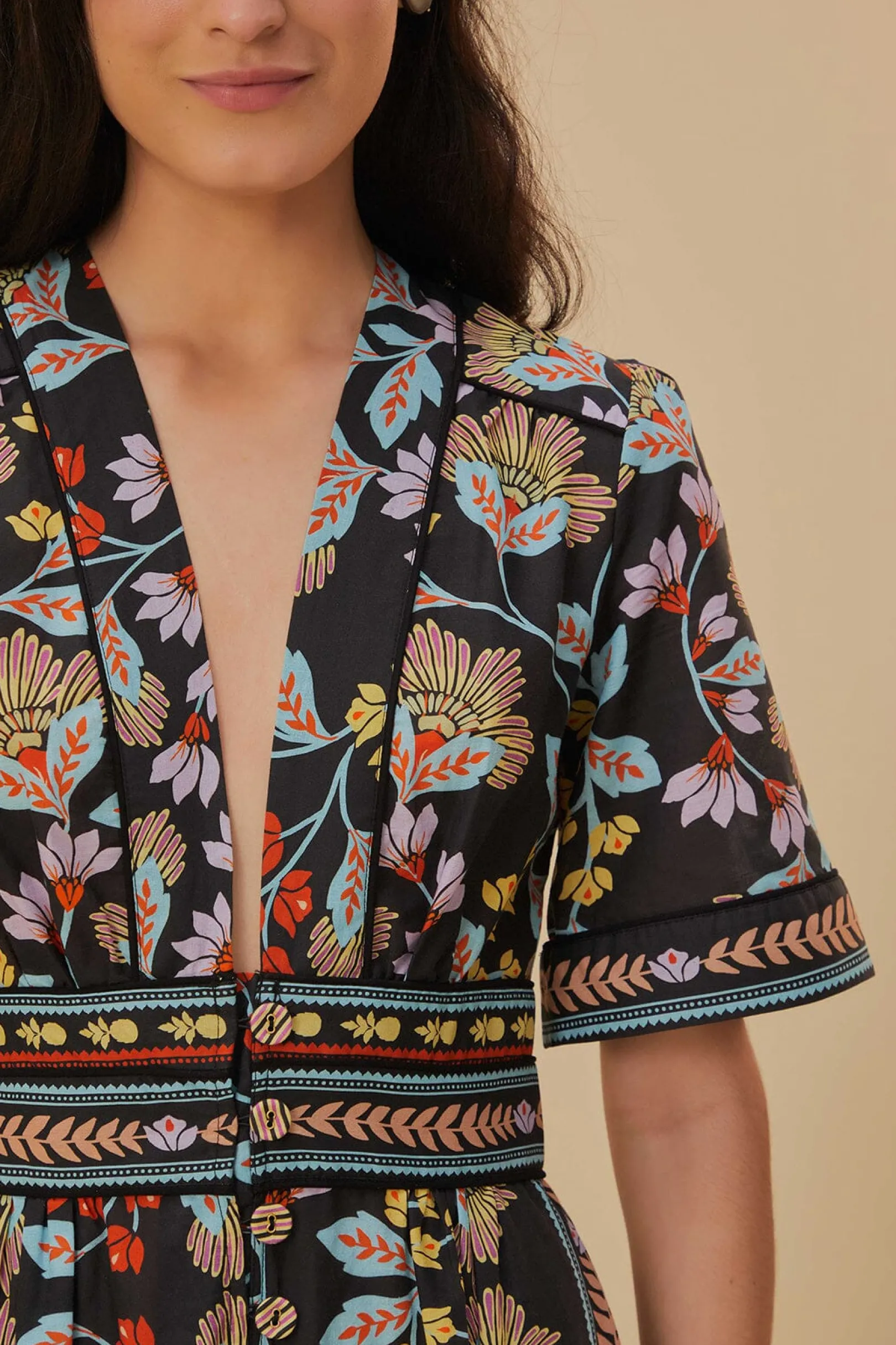 FARM Rio FLOWERY BLACK JUMPSUIT Best Sale
