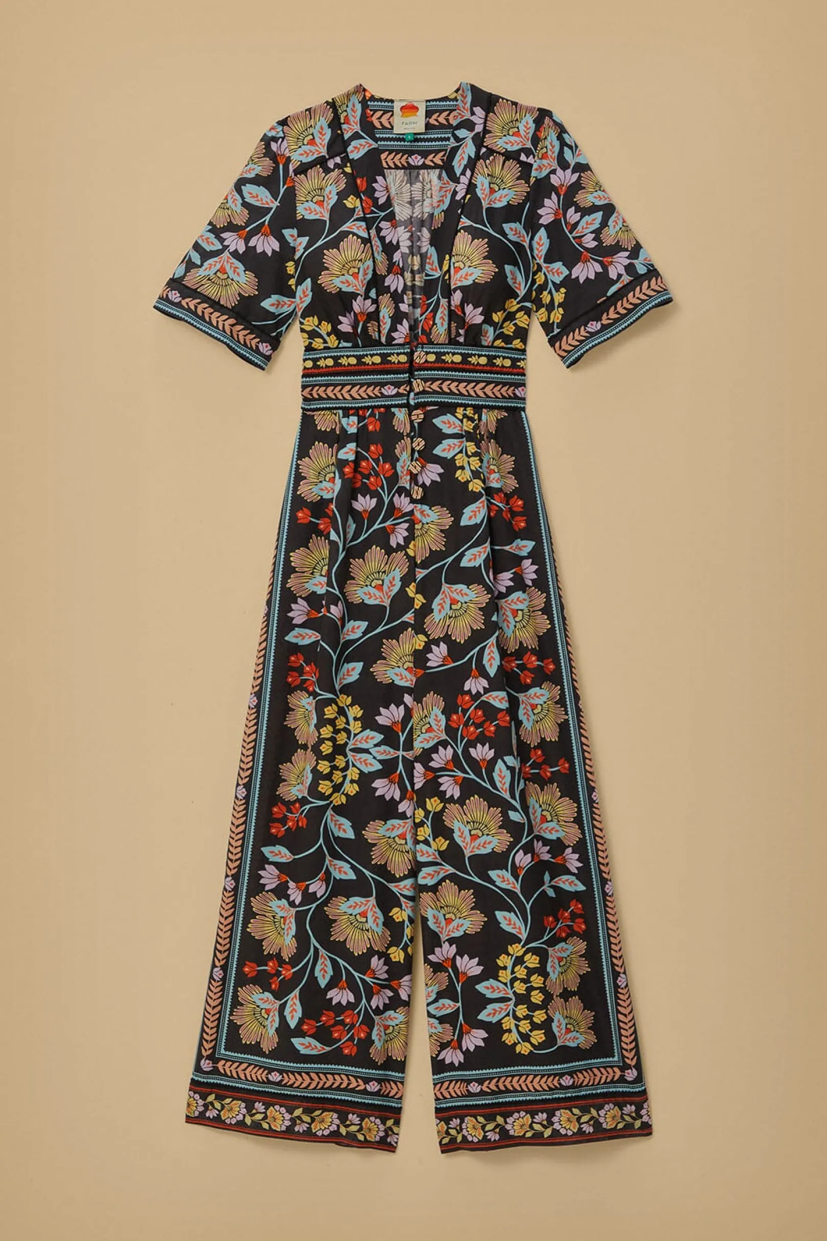 FARM Rio FLOWERY BLACK JUMPSUIT Best Sale