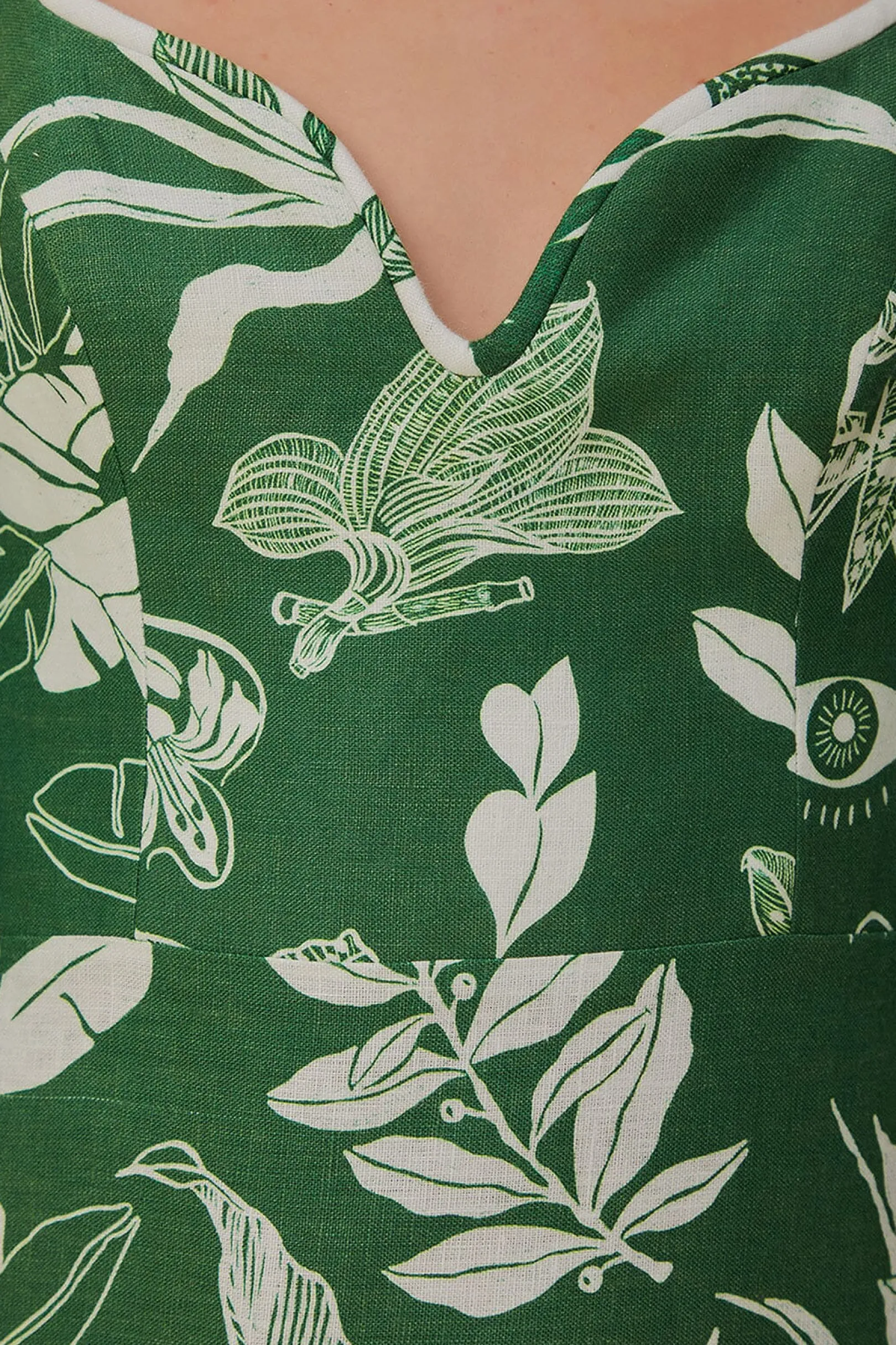 FARM Rio FOREST SOUL GREEN SHORT SLEEVE MINI DRESS Outlet
