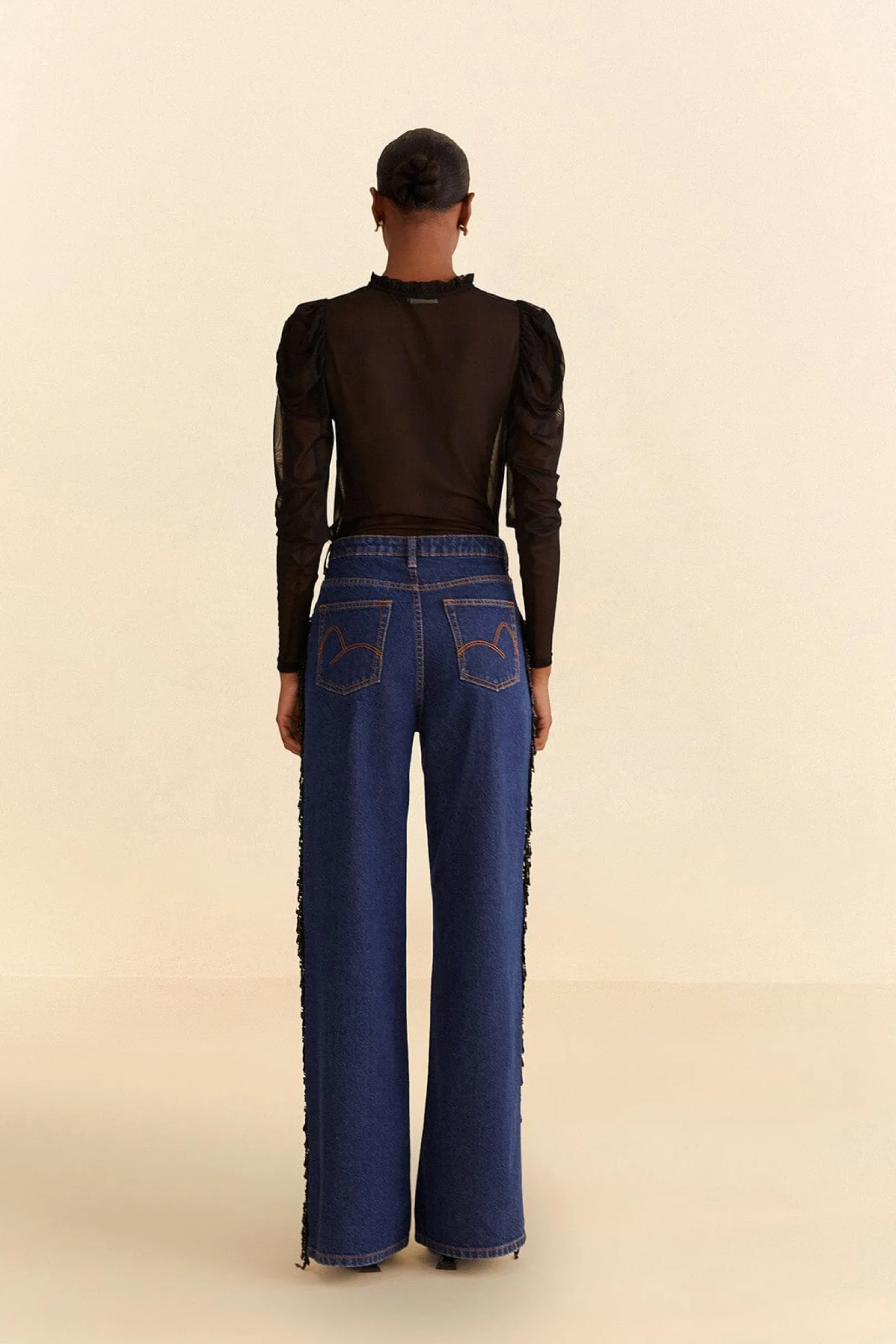 FARM Rio FRINGES BEADS WIDE PANTS New