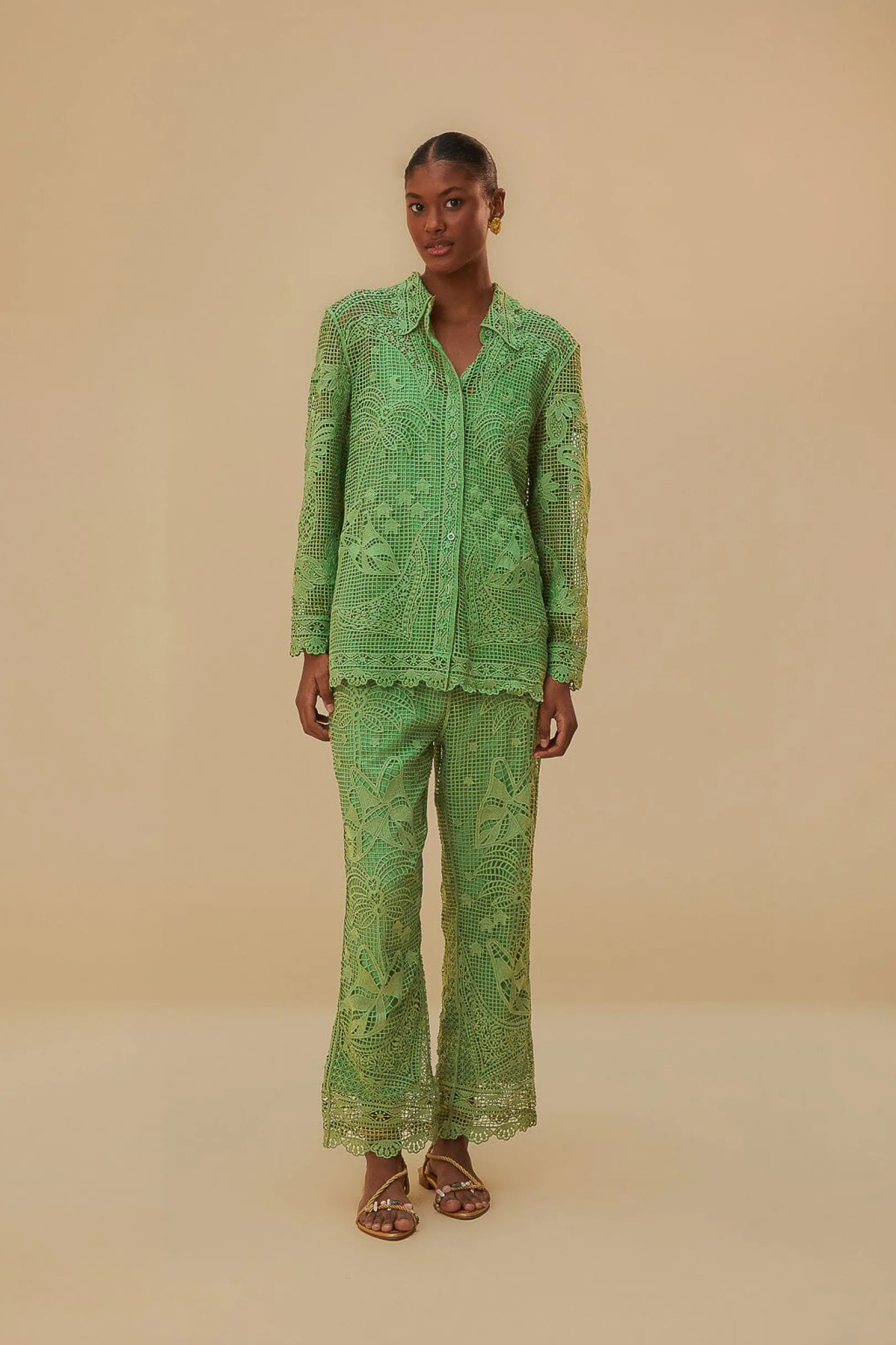 FARM Rio GREEN GUIPIRE PANTS New