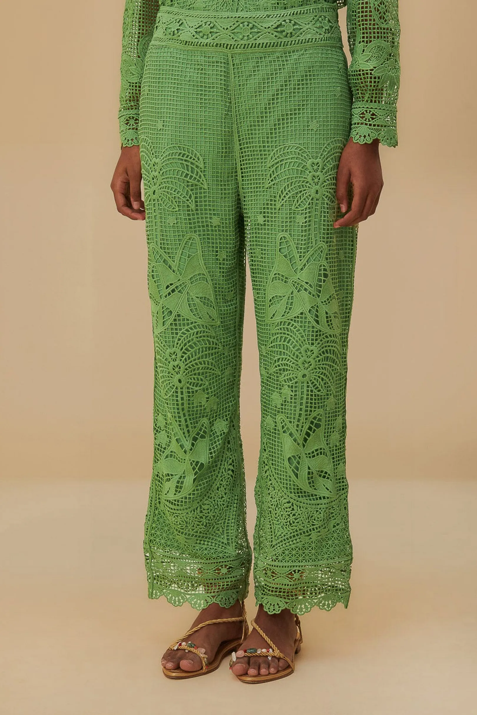 FARM Rio GREEN GUIPIRE PANTS New