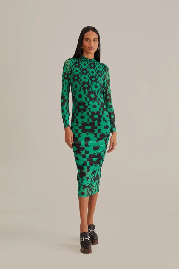 FARM Rio GREEN LOVEDAISY TULLE MIDI DRESS Cheap