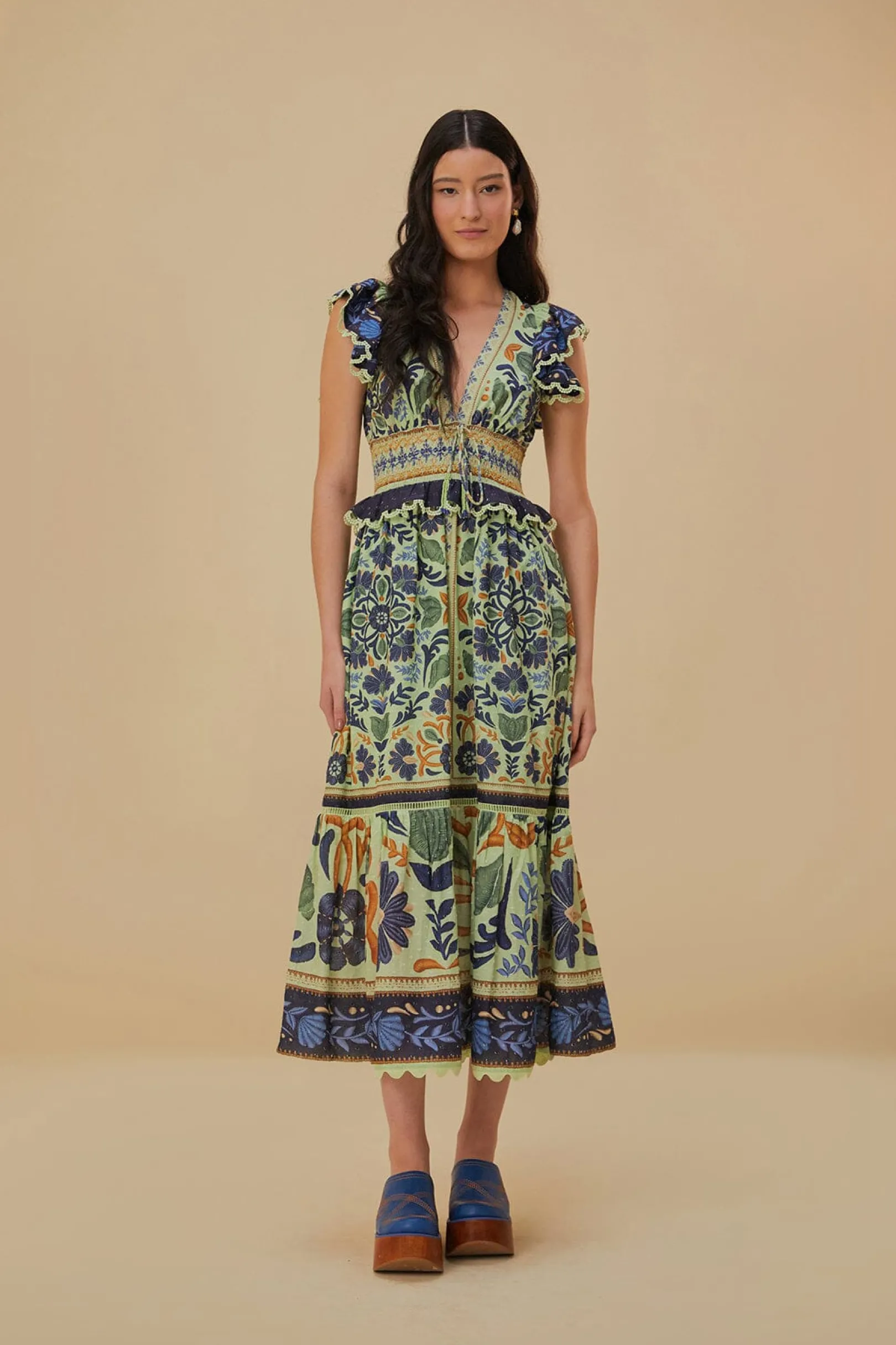FARM Rio GREEN OCEAN TAPESTRY MAXI DRESS Store