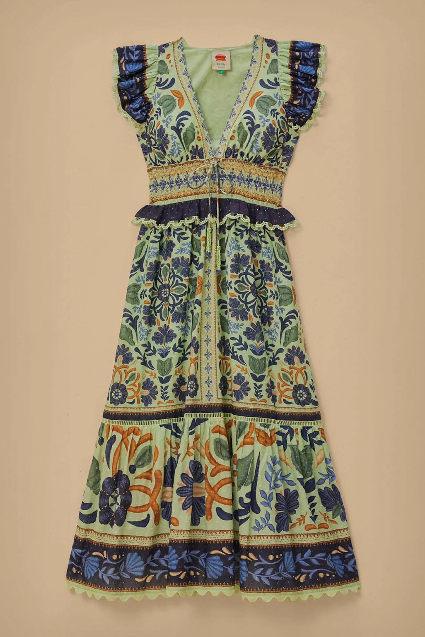 FARM Rio GREEN OCEAN TAPESTRY MAXI DRESS Store