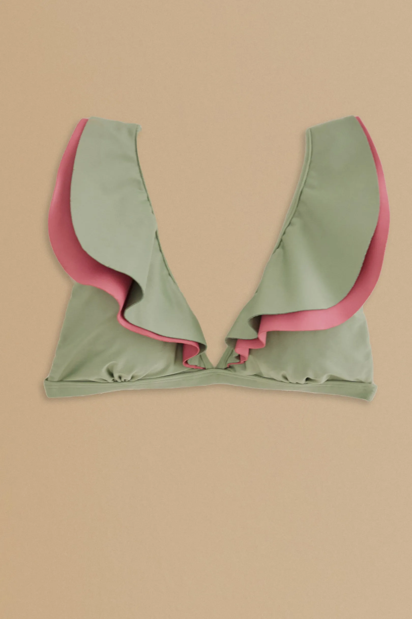 FARM Rio GREEN RUFFLE BIKINI TOP Cheap