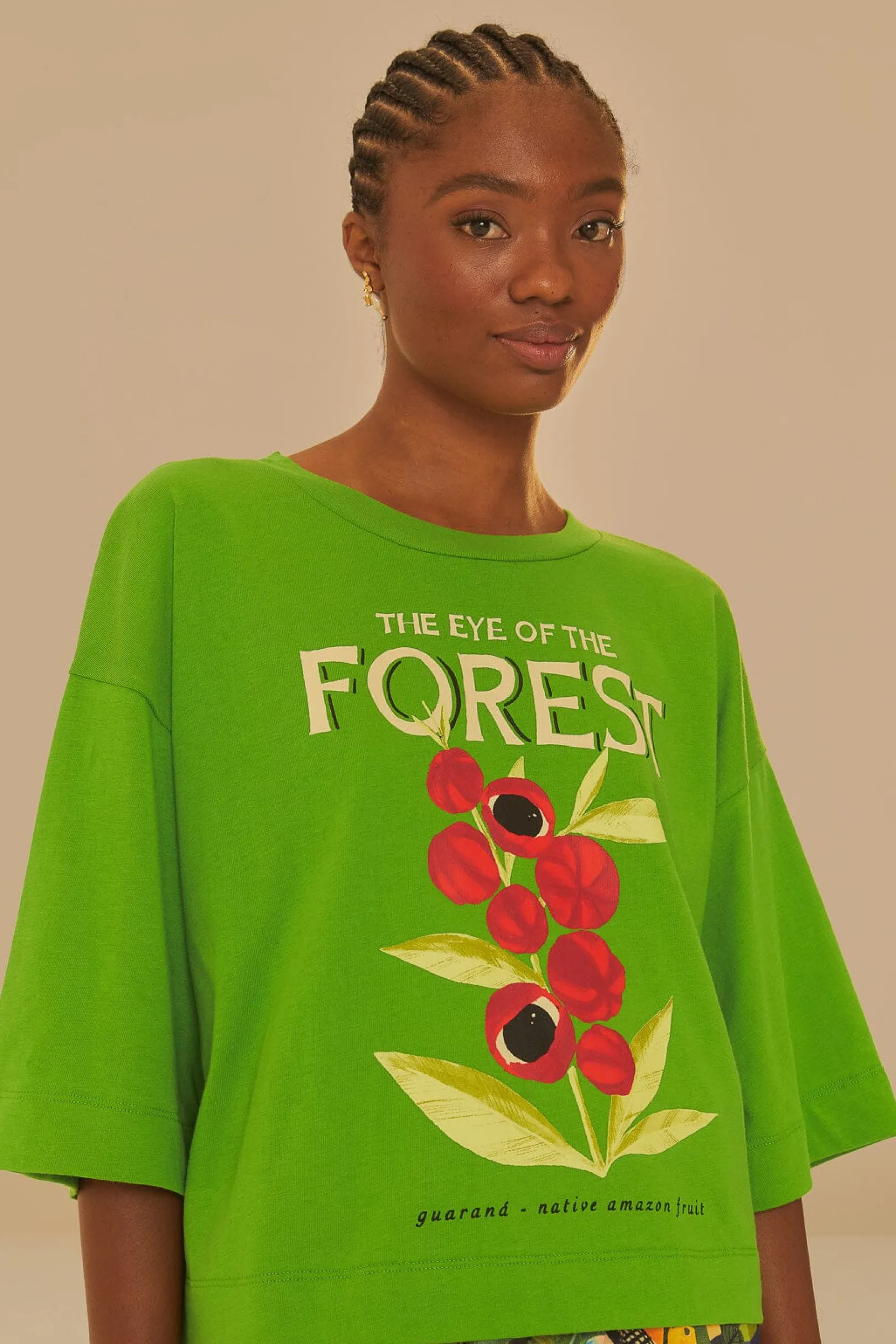 FARM Rio GREEN THE EYE OF THE FOREST ORGANIC COTTON T-SHIRT Cheap