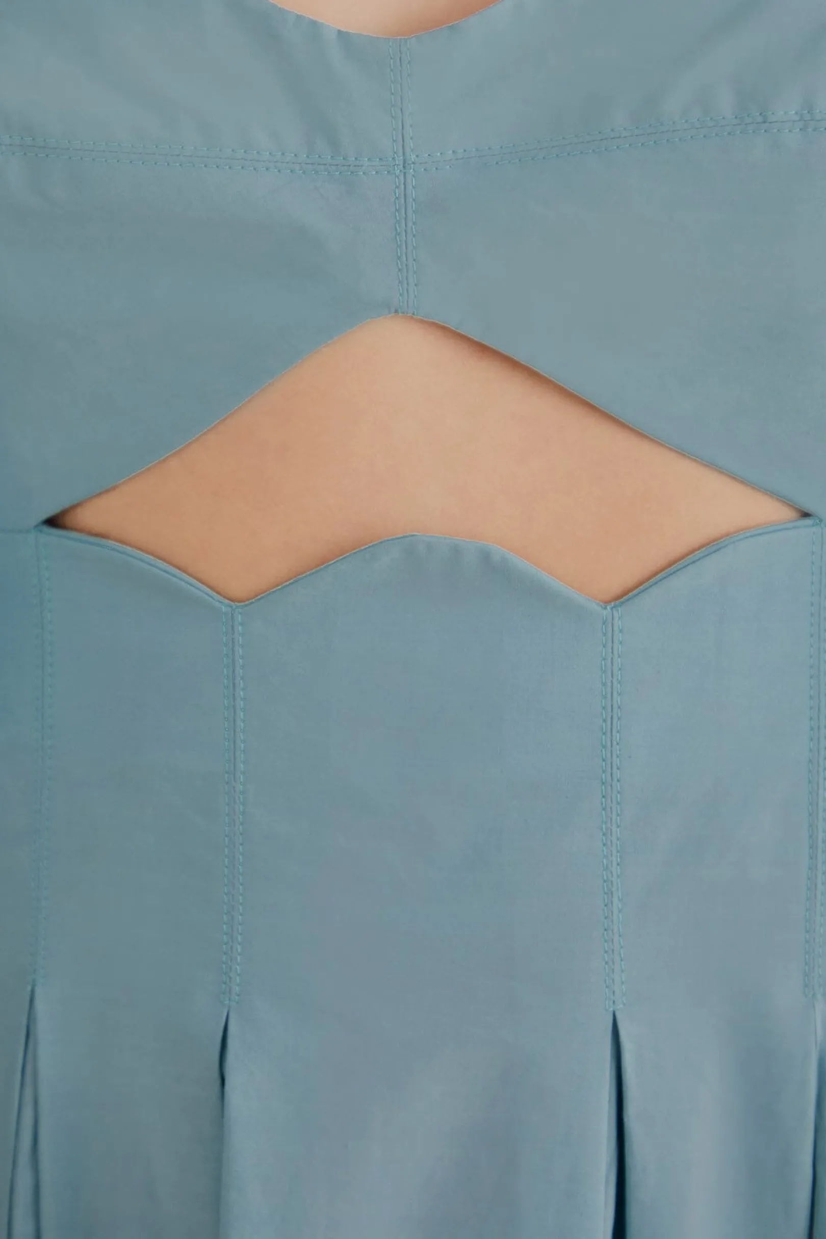 FARM Rio GREY BLUE CUT OUT MIDI DRESS Sale