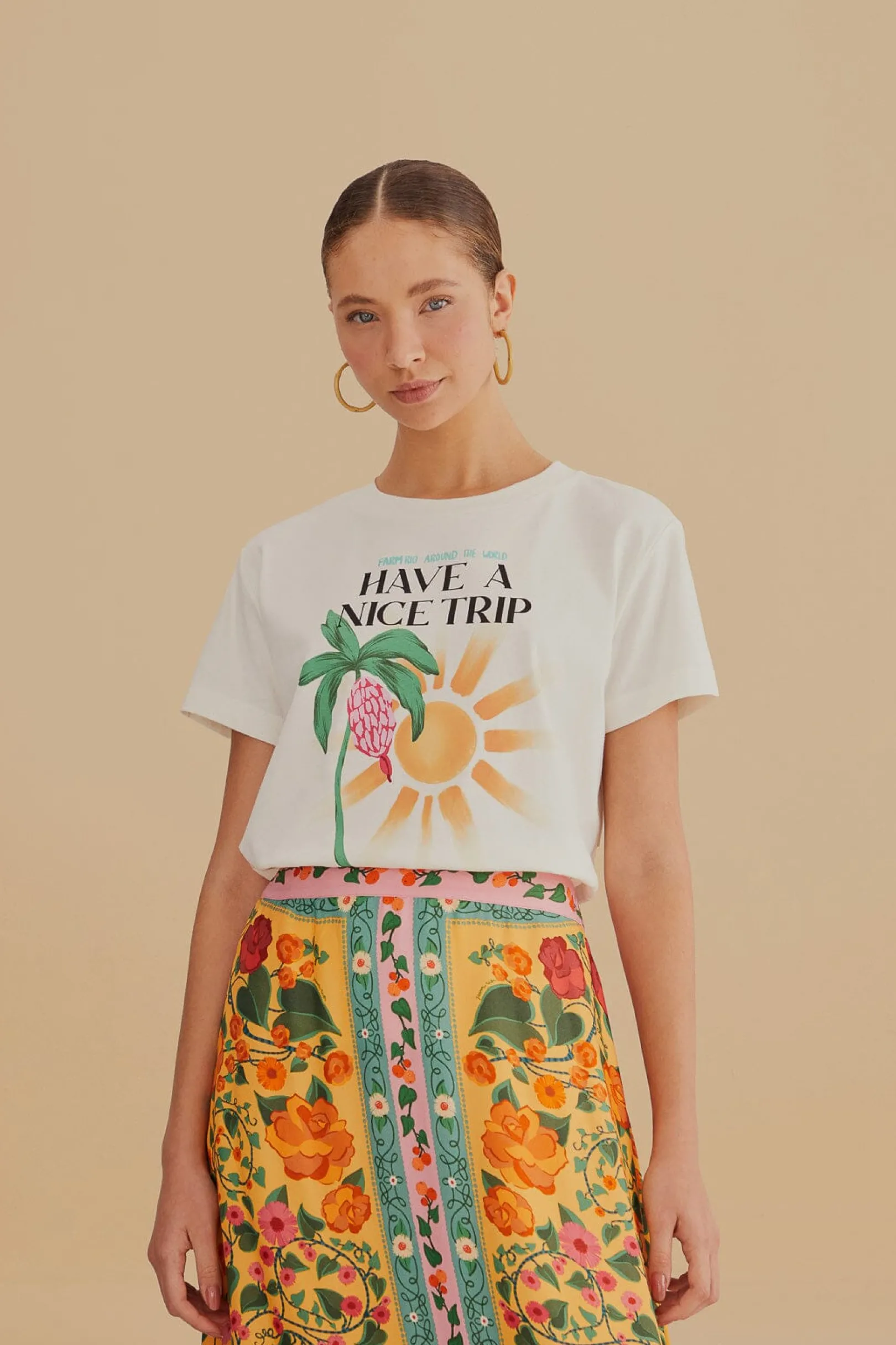 FARM Rio HAVE A NICE TRIP ORGANIC COTTON FIT T-SHIRT Cheap